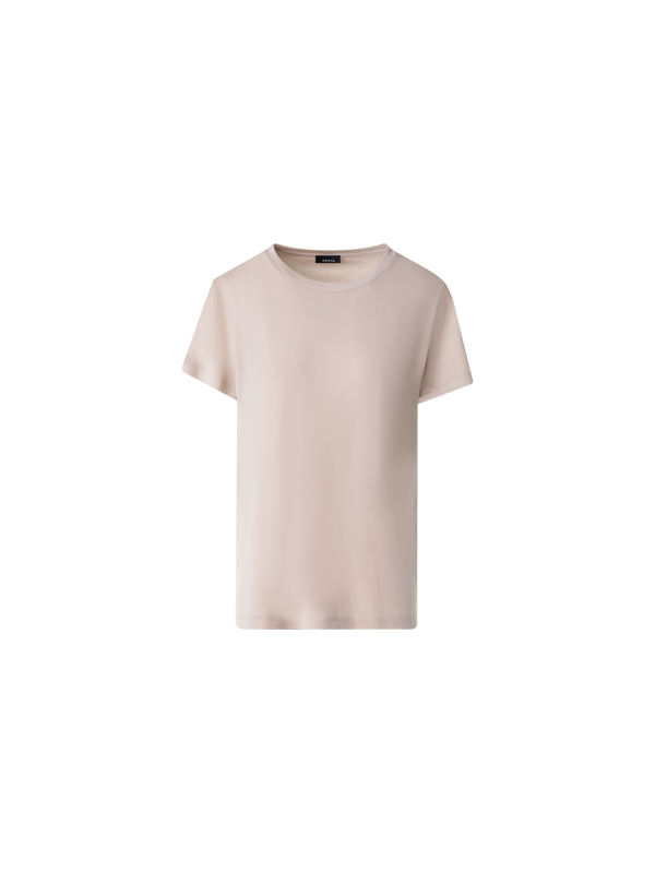 Designer T-Shirt aus Baumwoll-Jersey - Beige