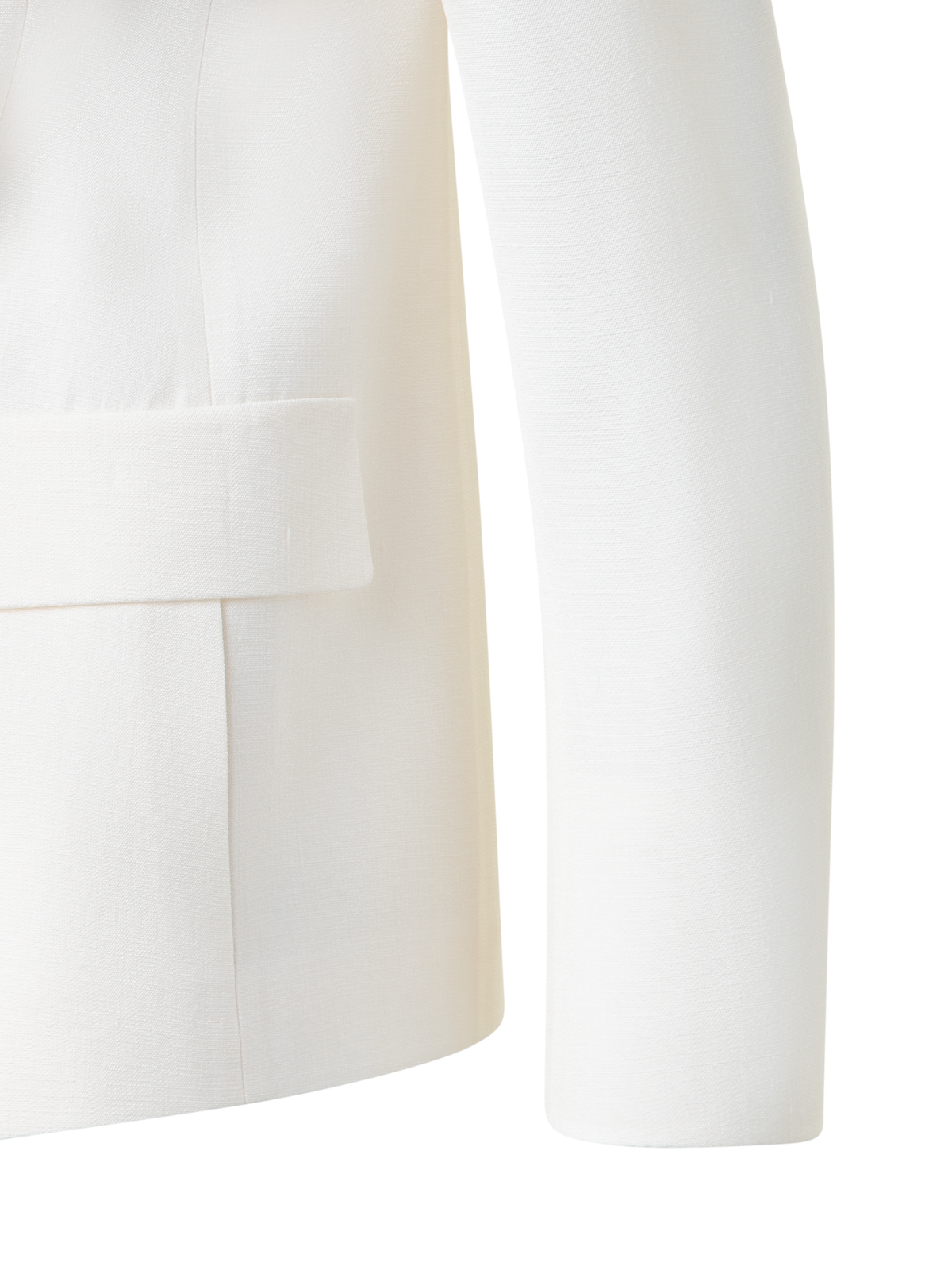 Designer Zweireihiger Blazer aus Seiden-Shantung - Weiss