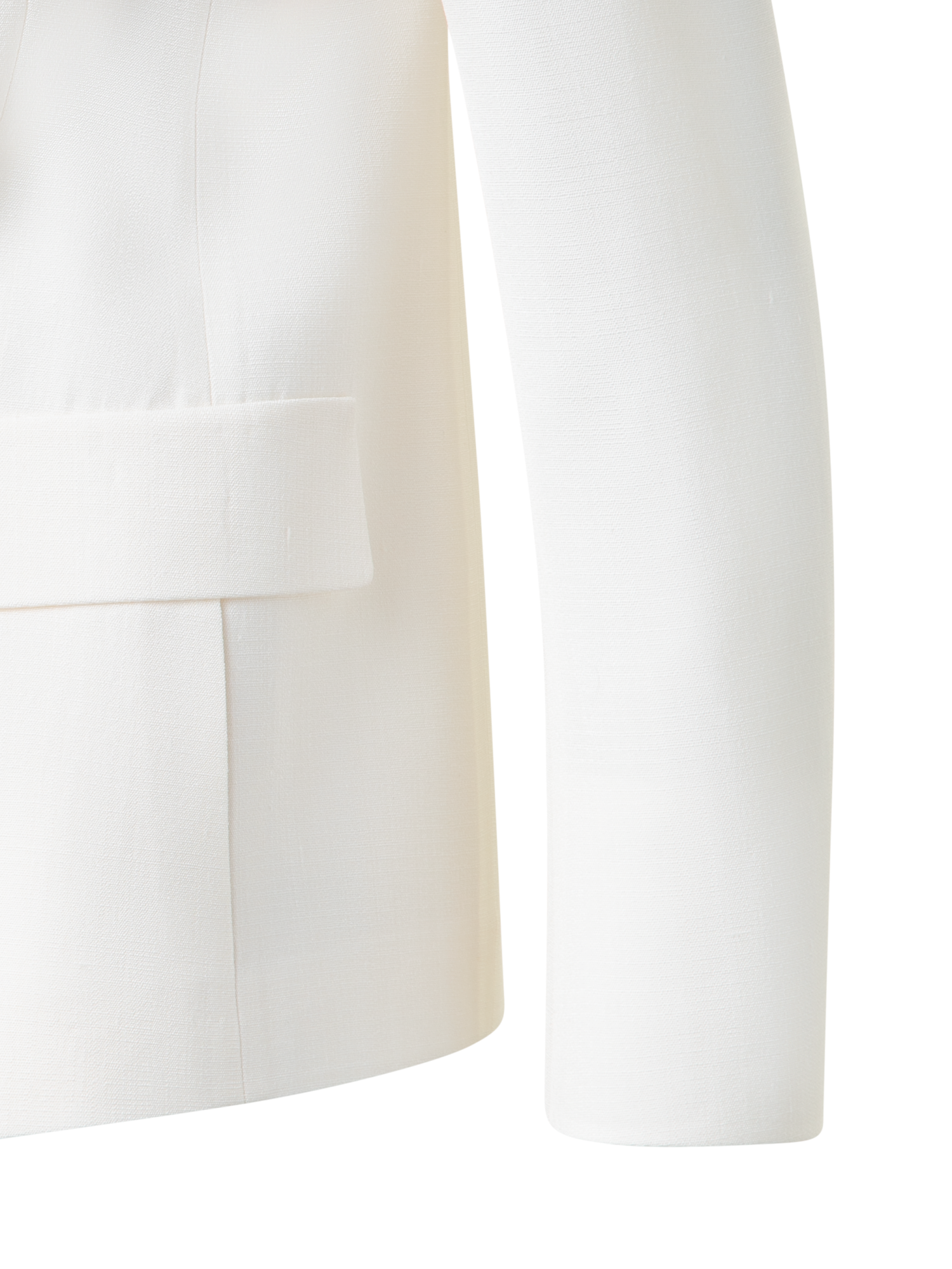 Designer Zweireihiger Blazer aus Seiden-Shantung - Weiss