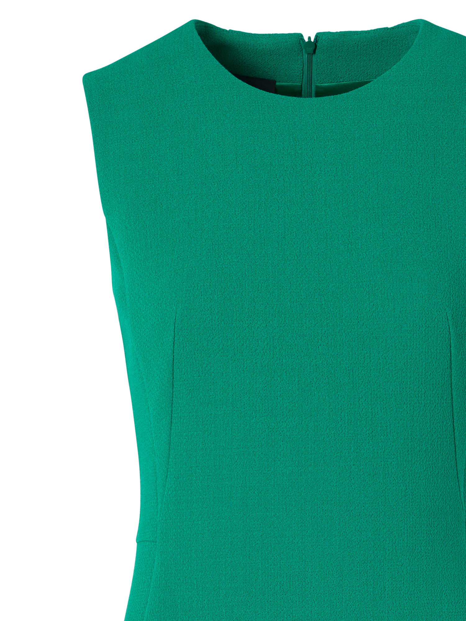 Designer Ärmelloses Etuikleid aus Wollkrepp-Doubleface - Grün
