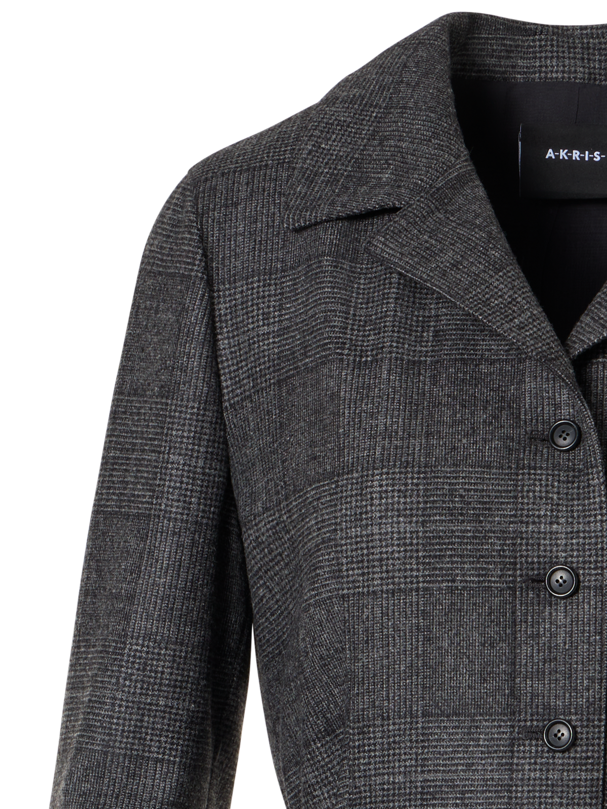 Designer Ausgestelltes Midikleid aus Flanell mit Glencheck - Schwarz - Grau - Bunt