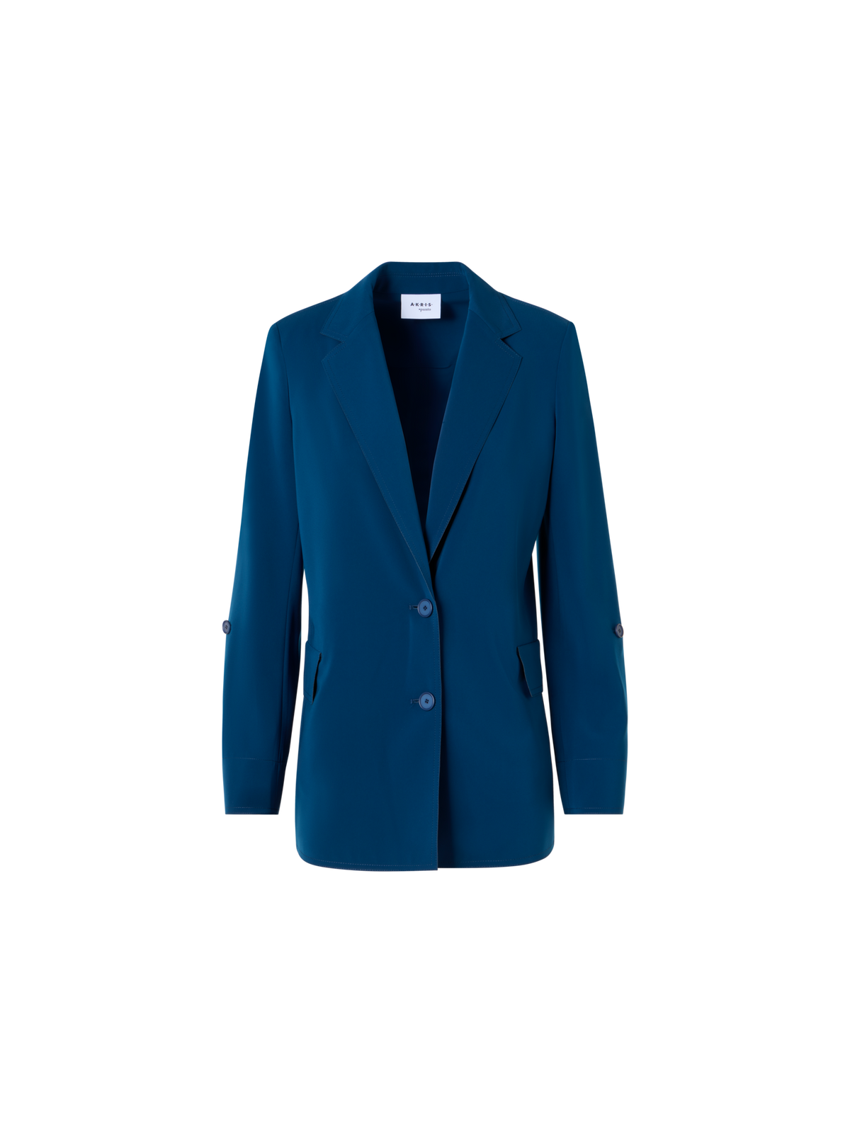 Designer Boyfriend Blazer aus Lasercut Crêpe - Blau