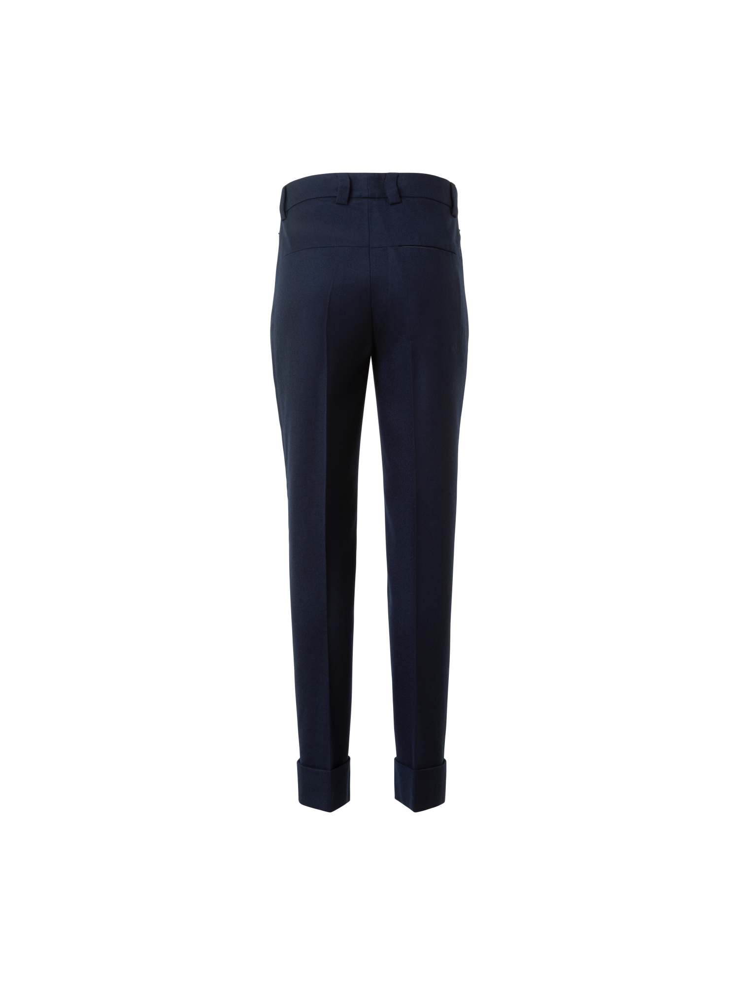 Designer Cropped Tapered Stretch-Wollflanellhose - Dunkelblau - Blau