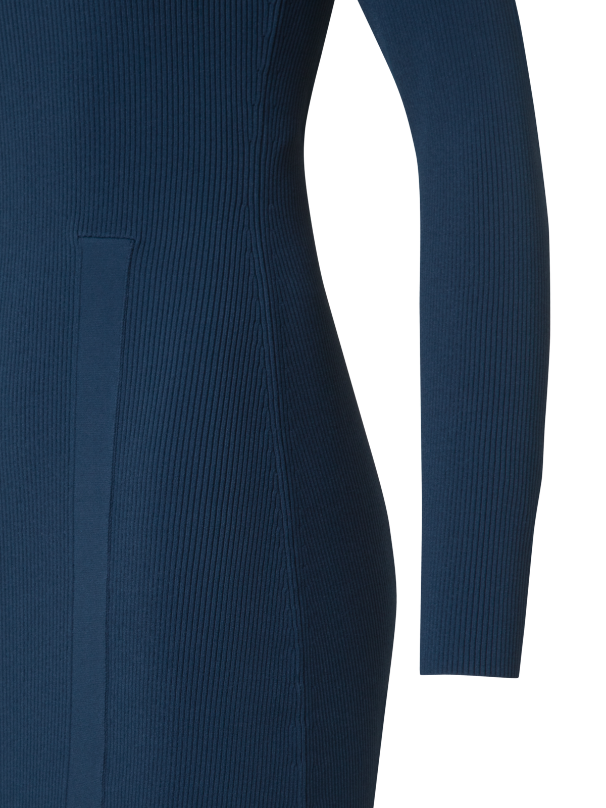 Designer Schlauchkleid aus Rippstrick-Stretch - Dunkelblau - Blau