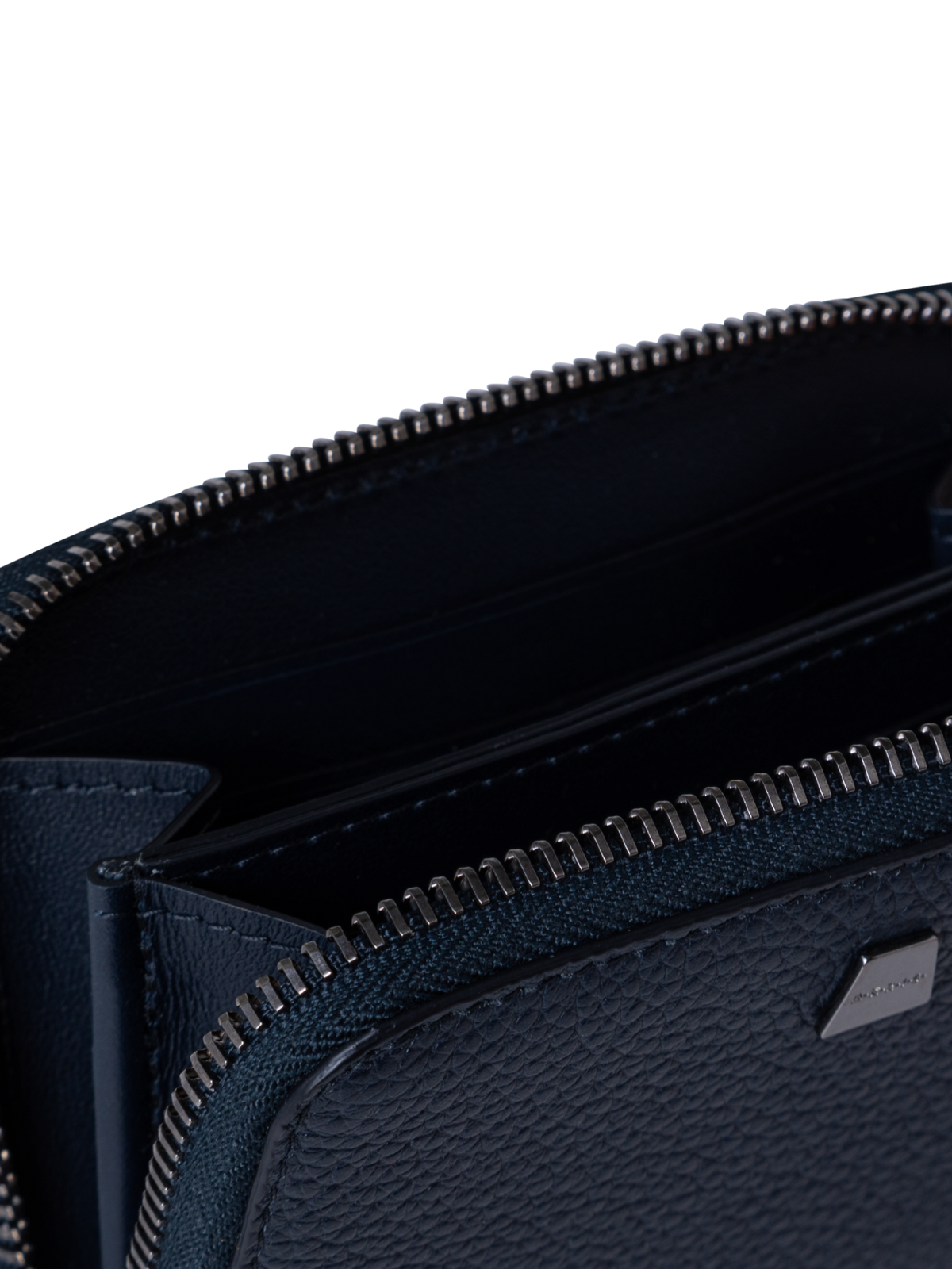 Designer Small Zip Around Wallet - Schwarz - Dunkelblau - Blau