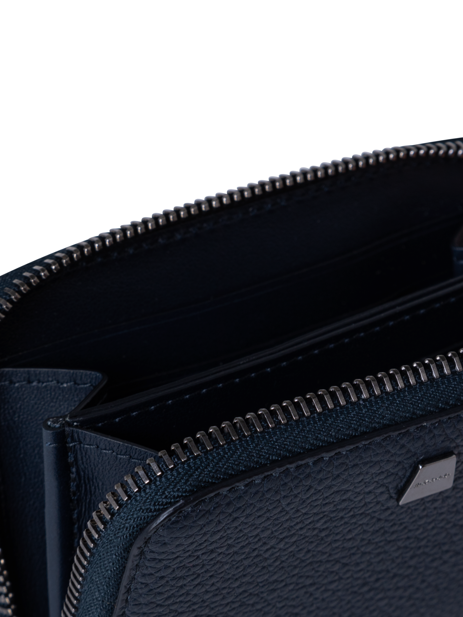 Designer Small Zip Around Wallet - Schwarz - Dunkelblau - Blau