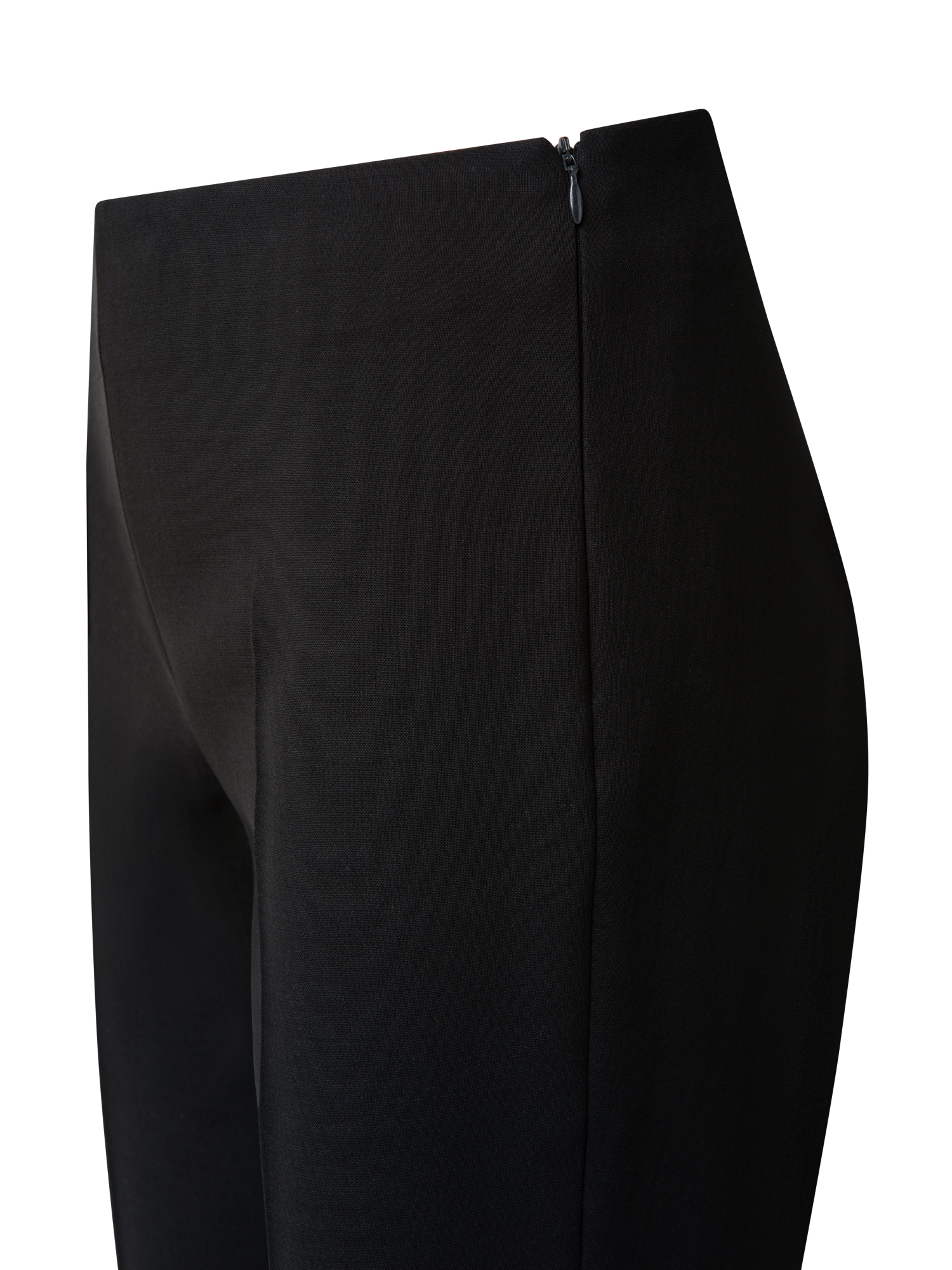 Designer Slim Hose aus Woll-Doubleface - Schwarz