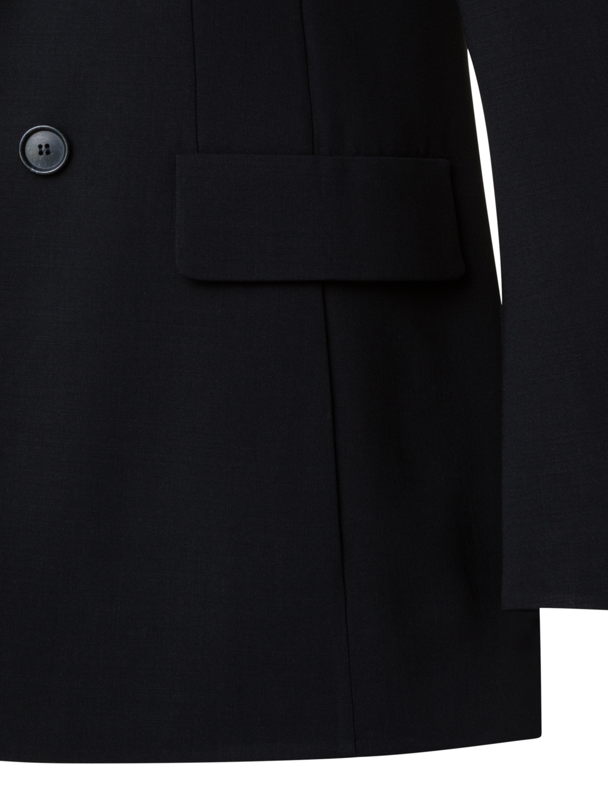 Designer Langer Blazer aus Woll-Doubleface - Schwarz