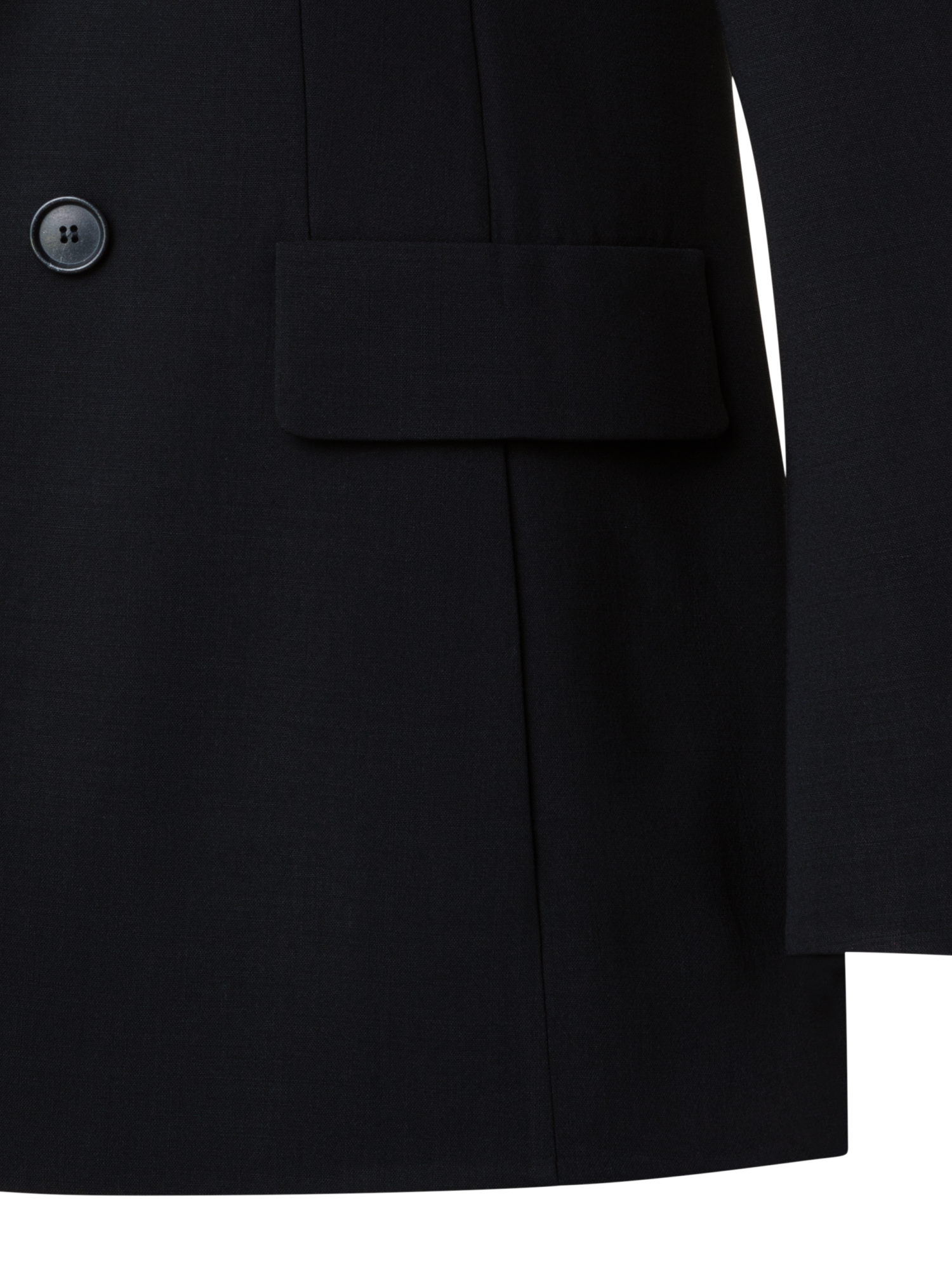 Designer Langer Blazer aus Woll-Doubleface - Schwarz