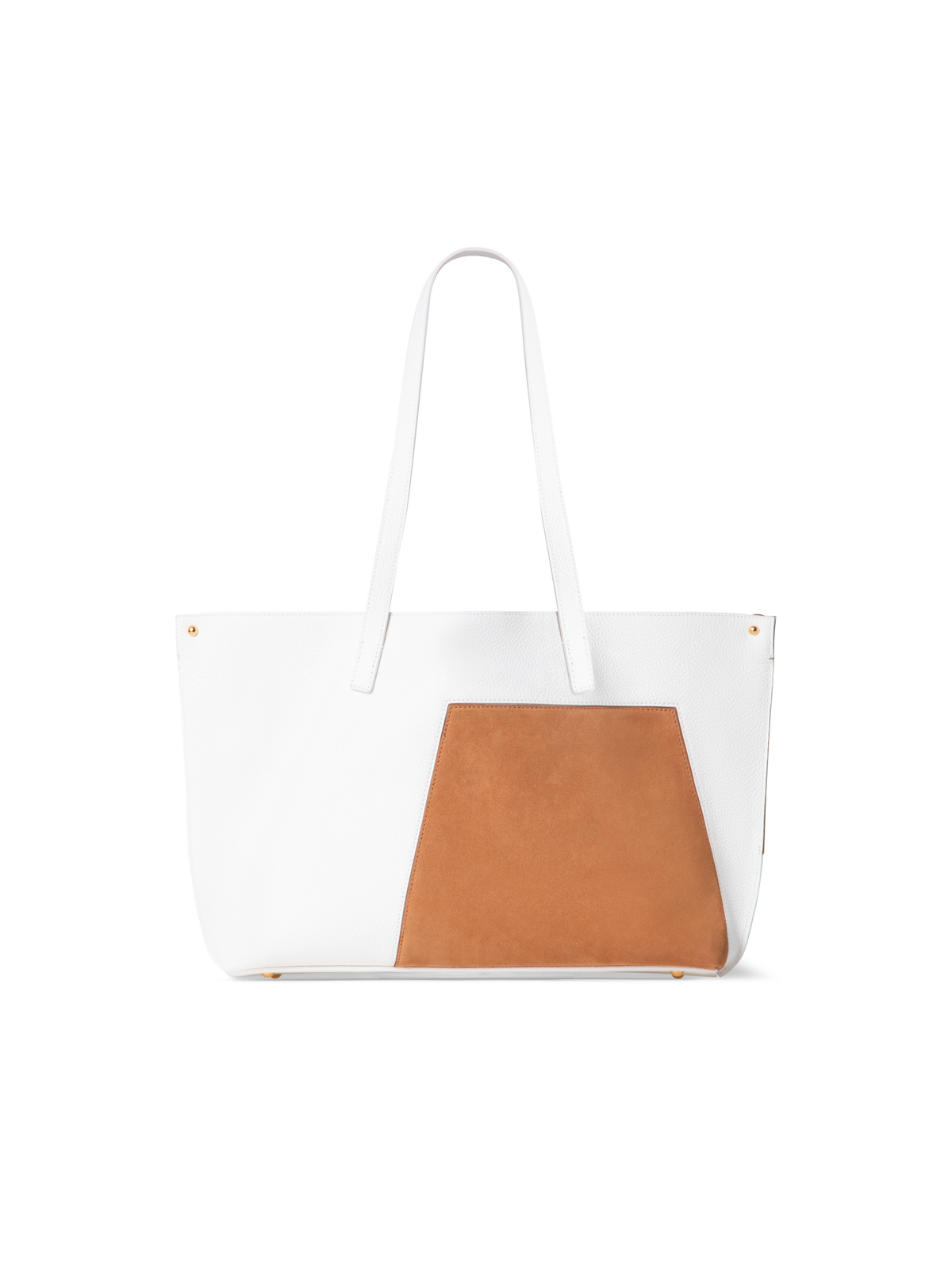 Designer Ai Small Shoulder Tote - Braun - Bunt - Weiss