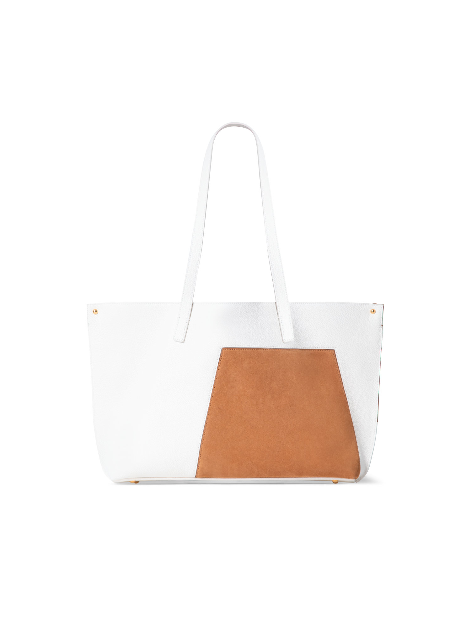 Designer Ai Small Shoulder Tote - Braun - Bunt - Weiss