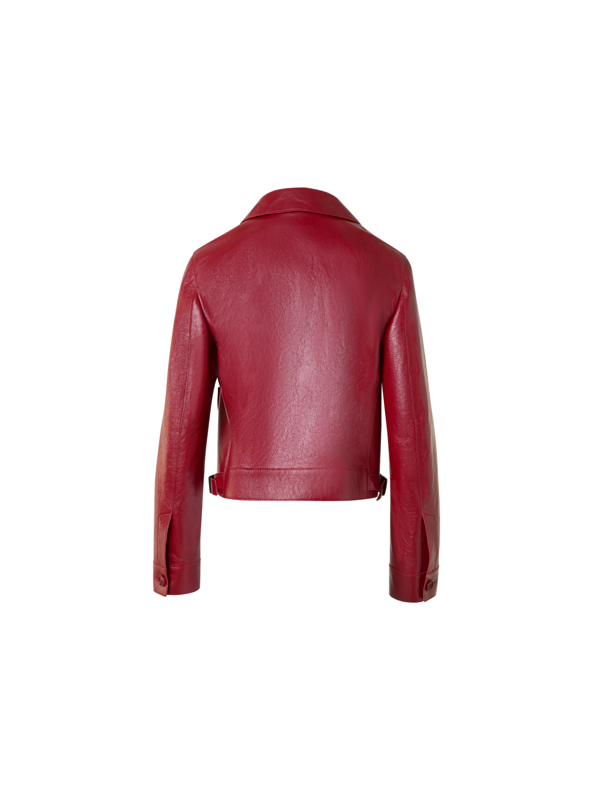 Designer Kurze Bomberjacke aus lackiertem Leder - Rot