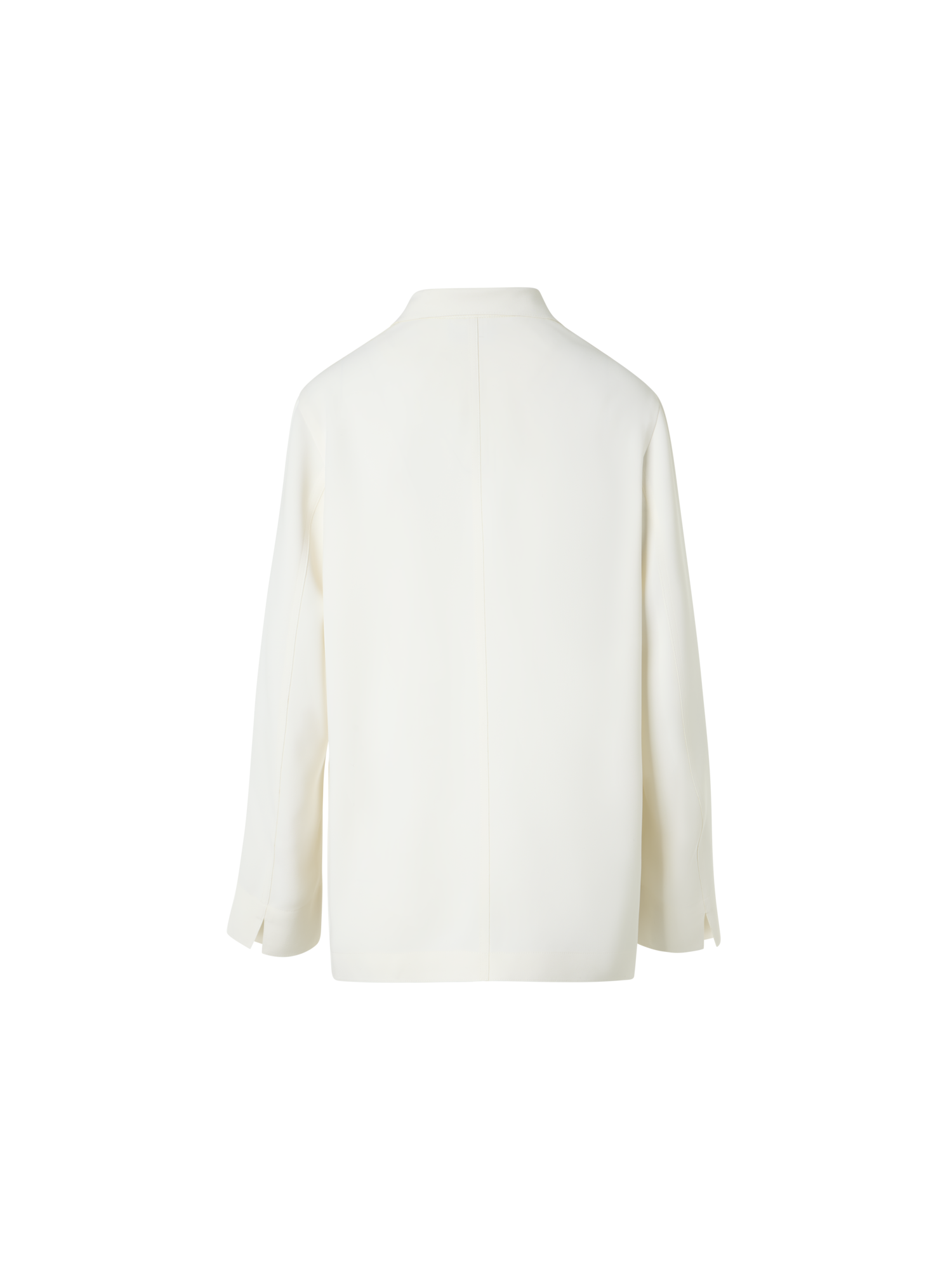 Designer Harp lange Jacke aus Techno-Crêpe mit aufgesetzter Tasche - Ecru