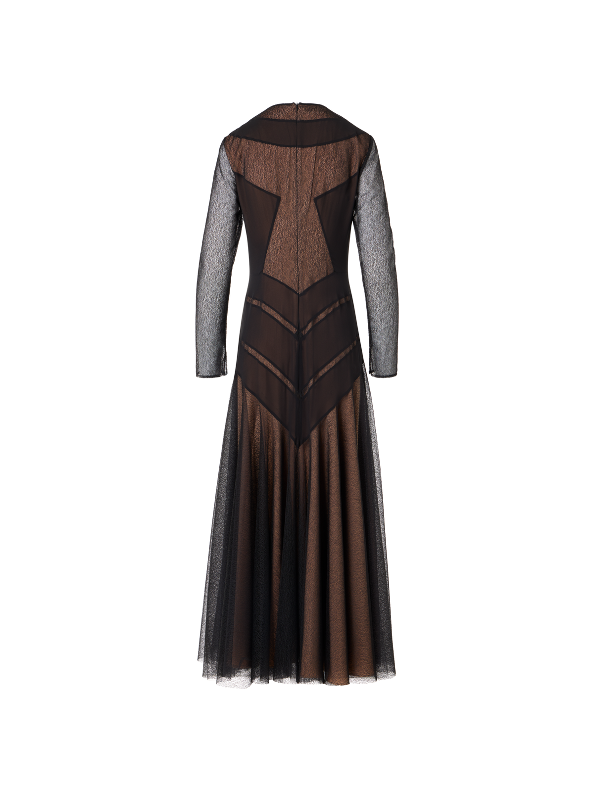Designer Robe aus besticktem Tüll - Schwarz