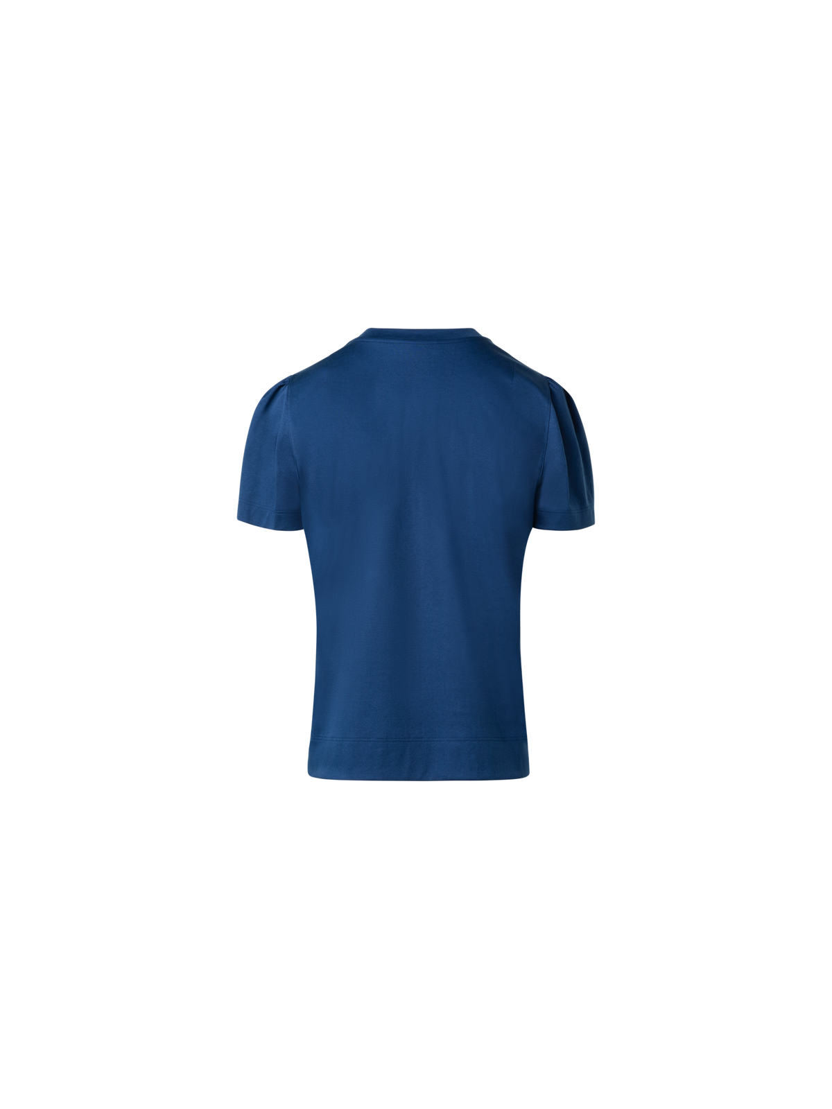 Designer T-Shirt mit Puffärmeln aus Baumwolljersey - Blau