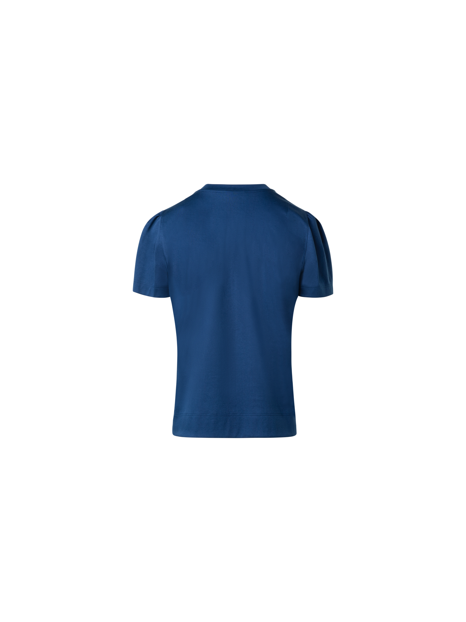 Designer T-Shirt mit Puffärmeln aus Baumwolljersey - Blau