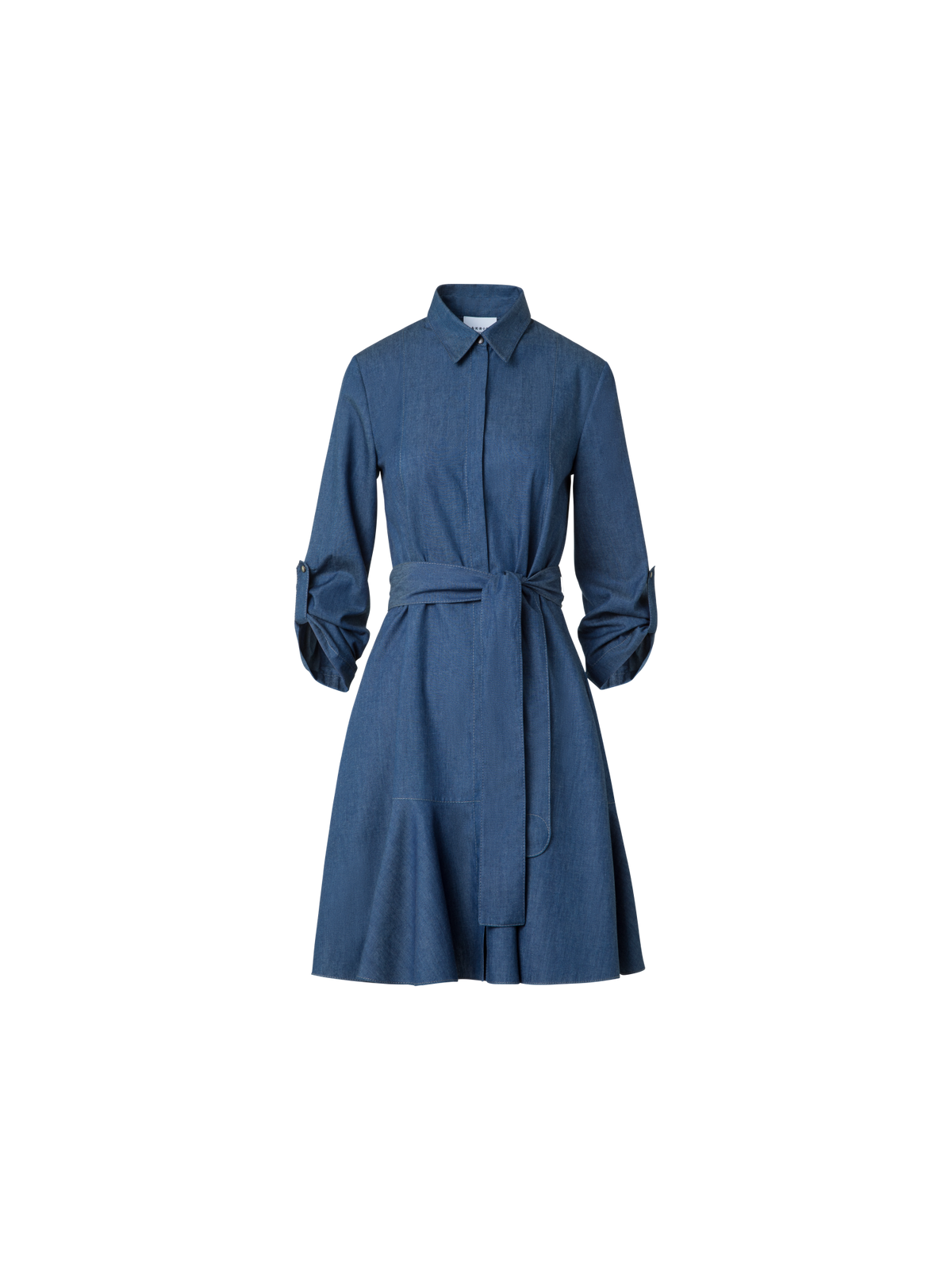 Designer Blusenkleid aus leichtem Baumwoll-Denim - Blau