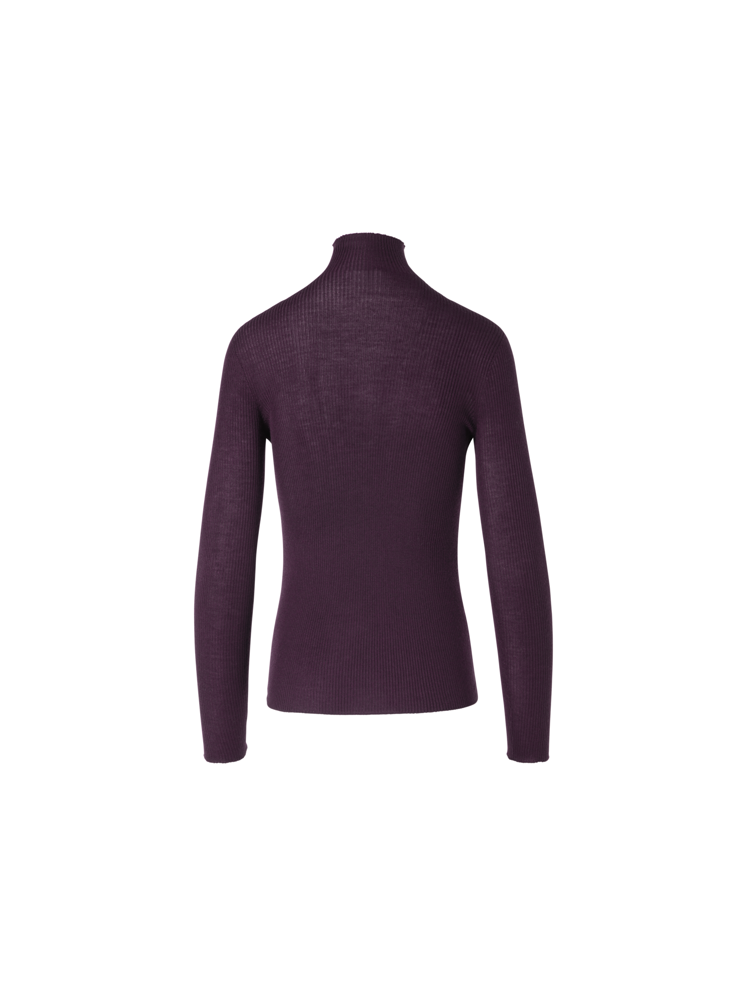 Designer Feinripp-Pullover aus Kaschmirseide mit Stehkragen - Rot