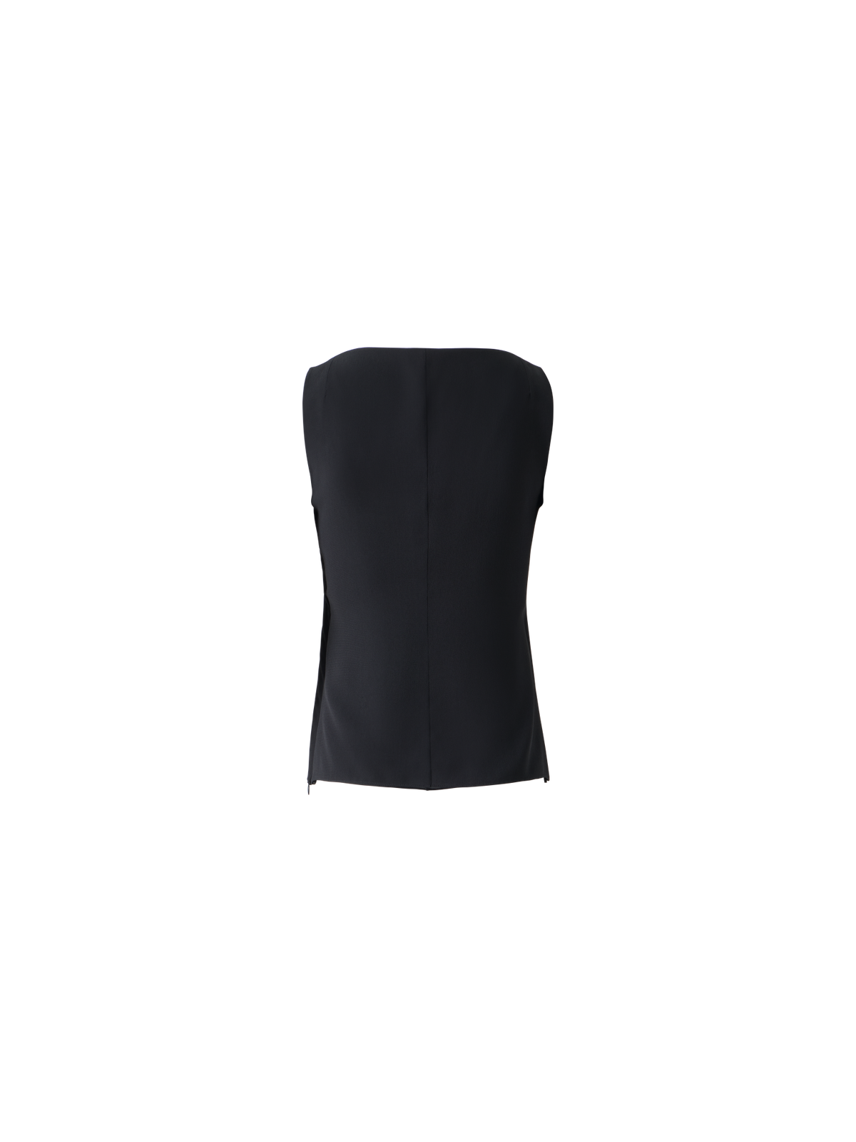 Designer Ärmellose Seidenbluse - Schwarz