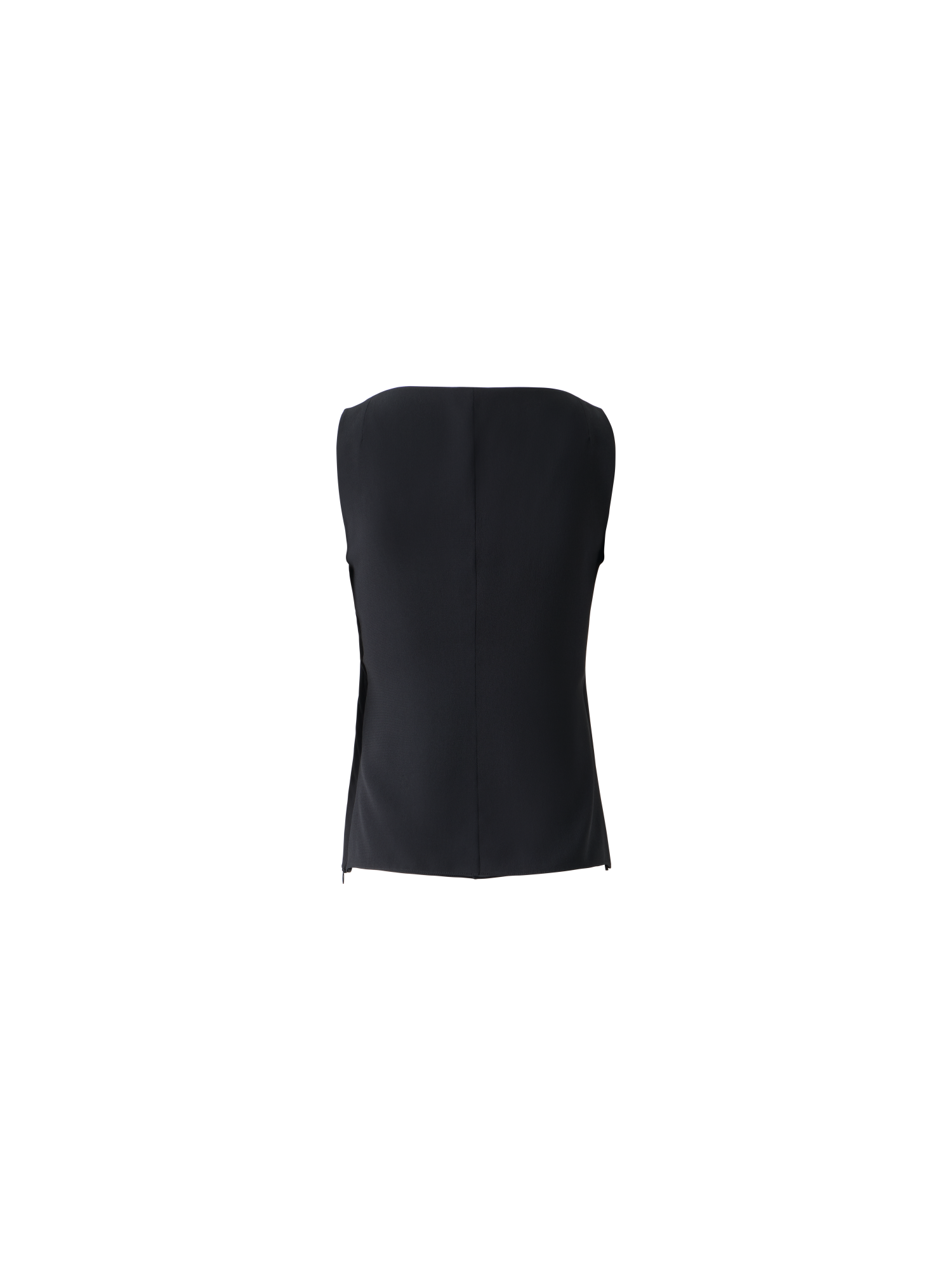 Designer Ärmellose Seidenbluse - Schwarz