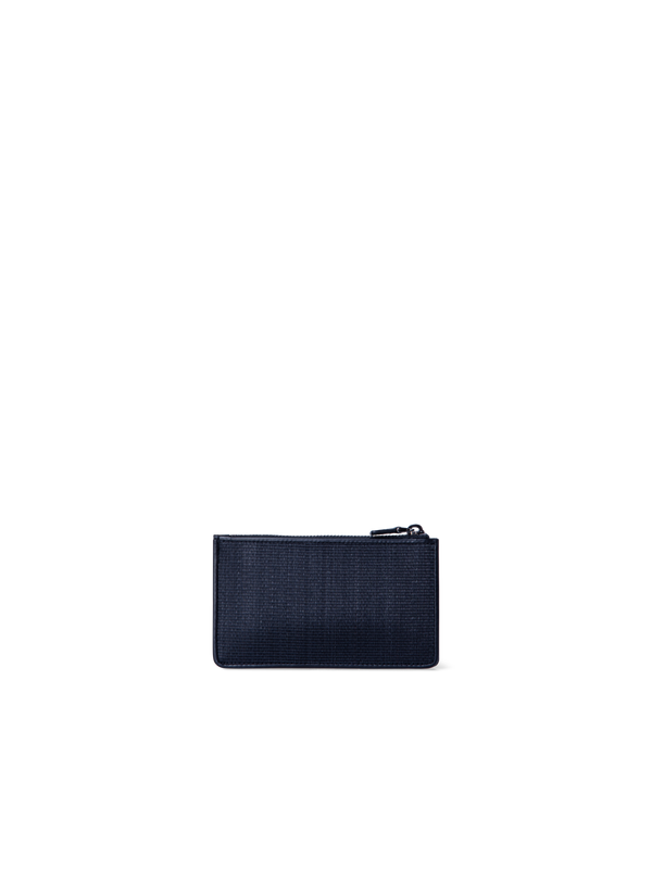 Designer Kartenetui aus Rosshaar und Leder - Dunkelblau - Blau