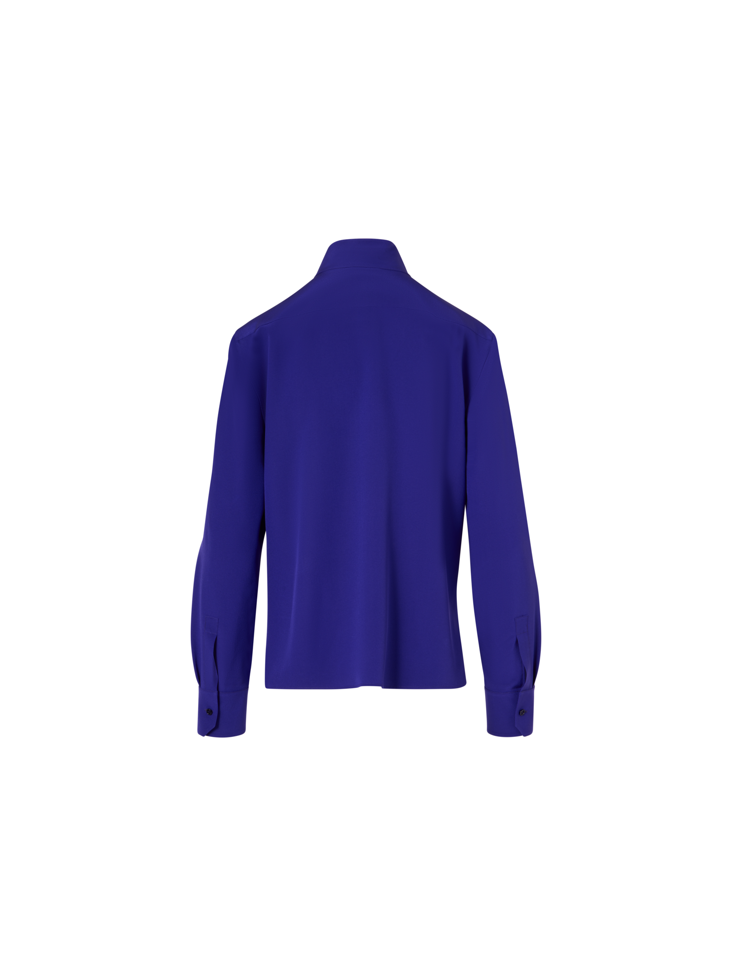 Designer Langärmelige Bluse aus Seidenkrepp - Violett