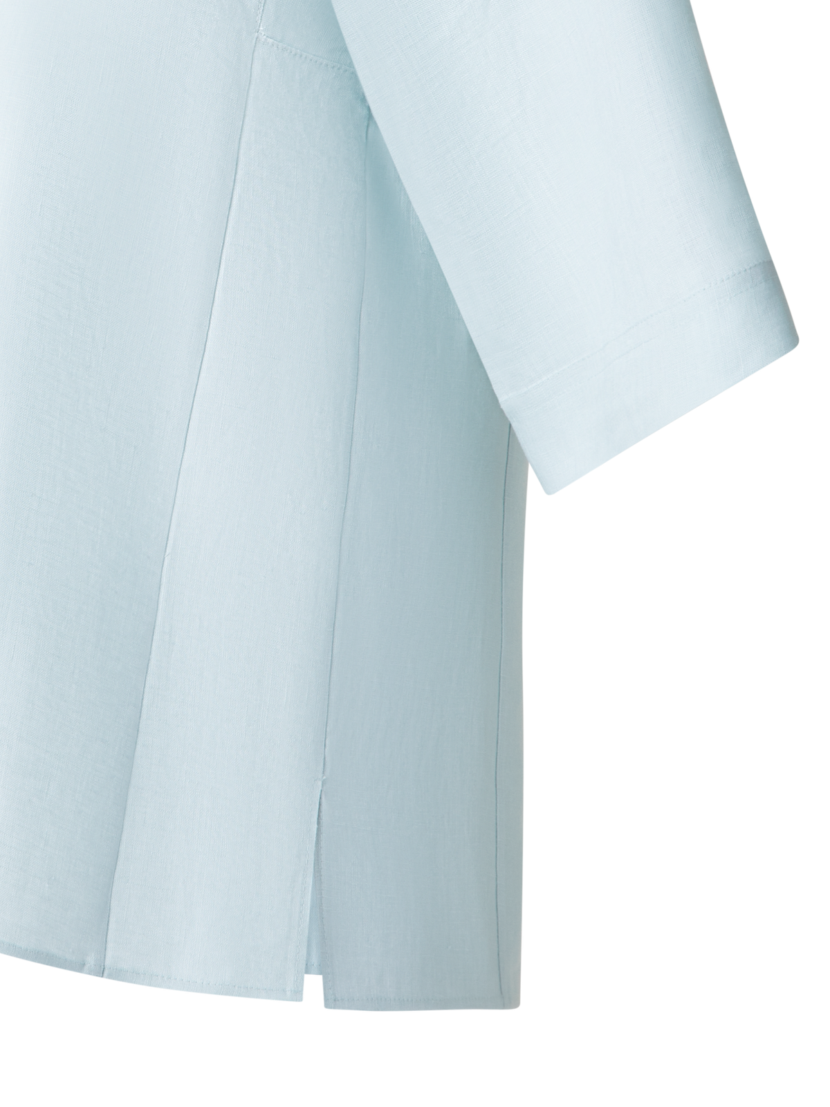 Designer Boxy-Hemdbluse aus Leinen - Blau