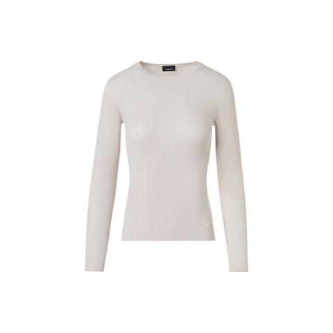 Nahtloser Strickpullover aus Seide und Baumwolle