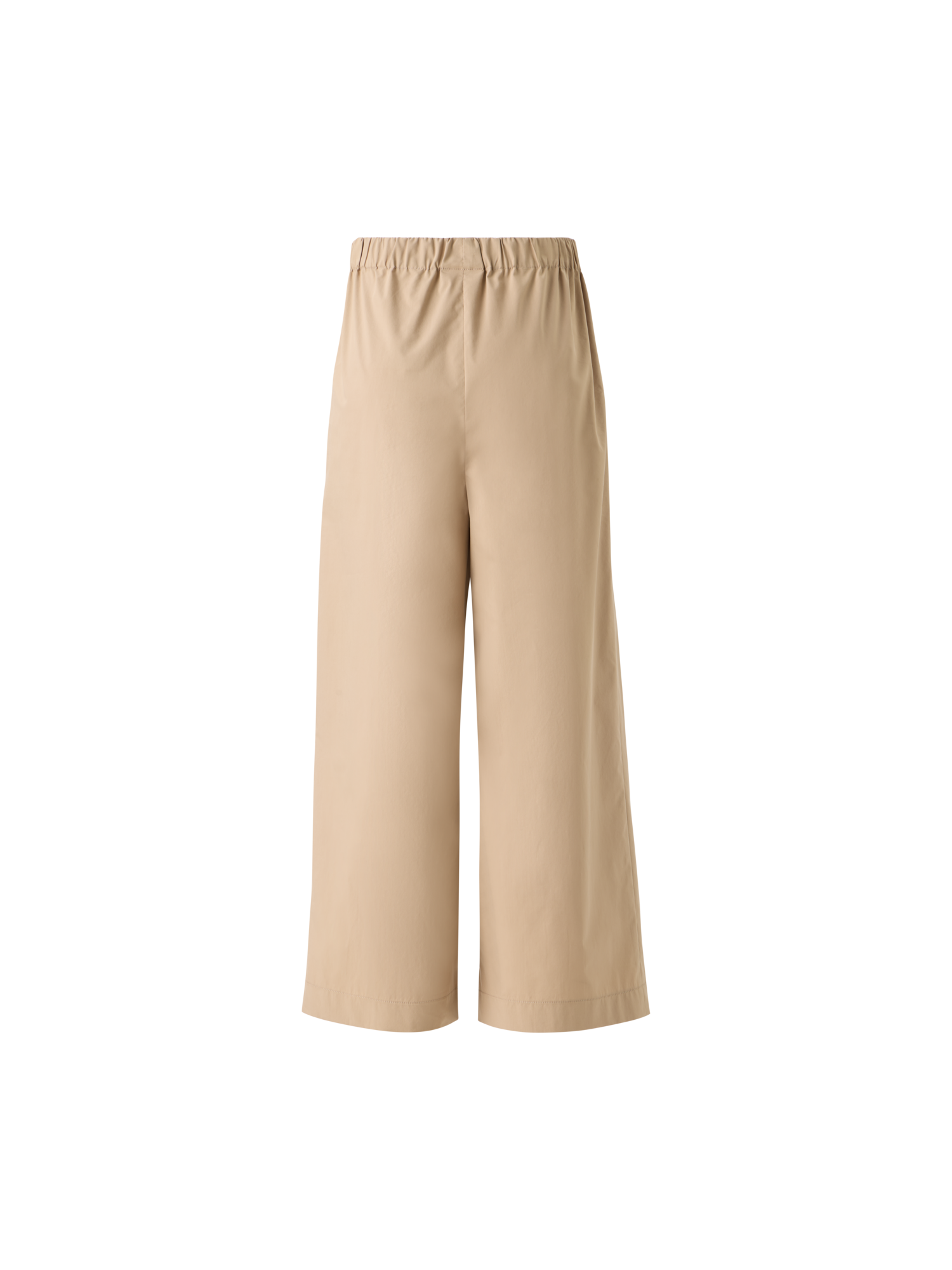 Designer Frey Cropped-Baumwoll-Culotte mit elastischem Bund - Beige