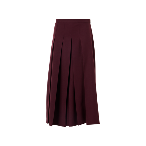 Plissierter Midi-Skort aus Wollgabardine