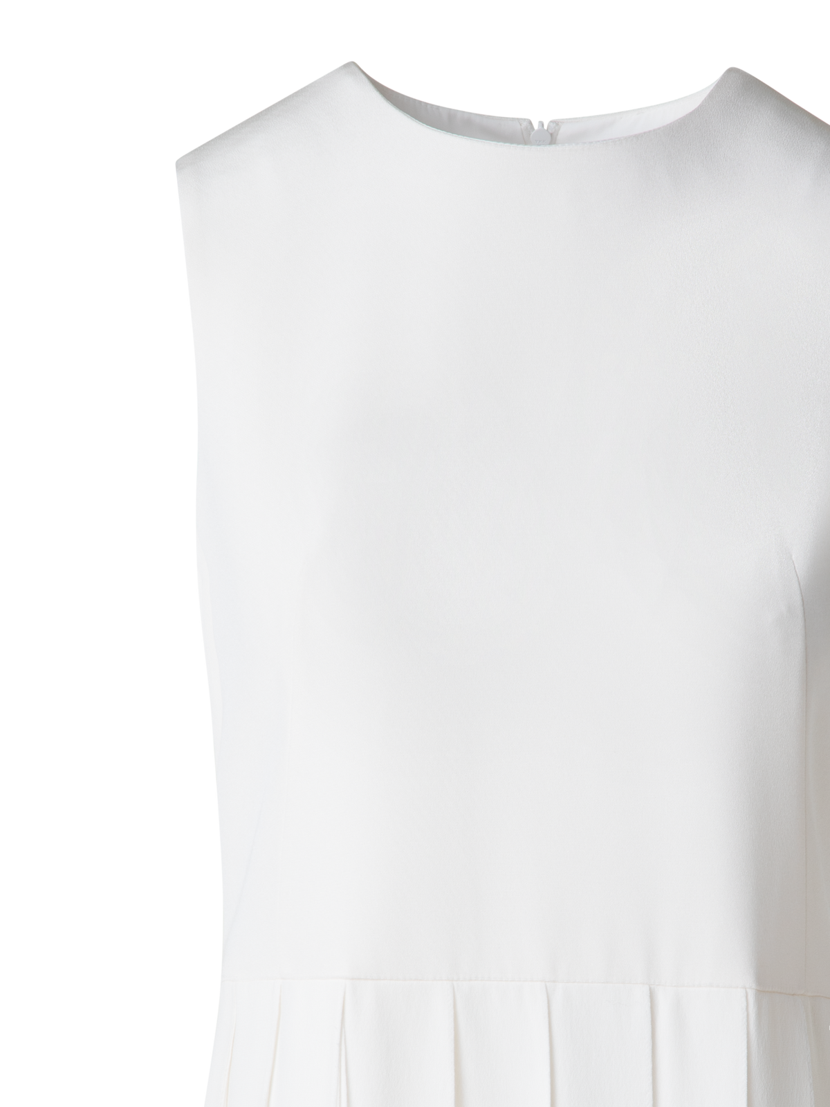 Designer Langes Seidenband-Seidenkleid - Ecru - Weiss