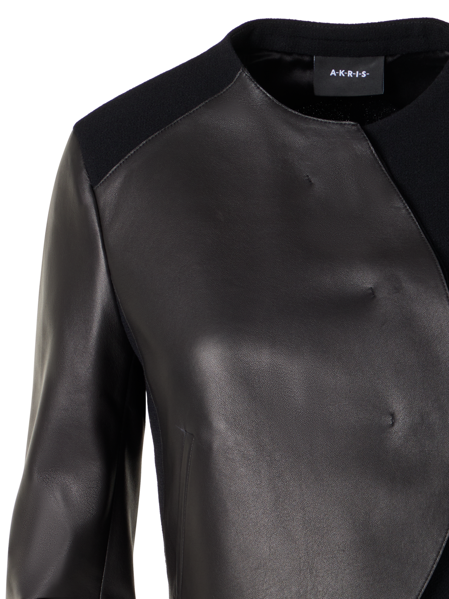Designer Hynora Jacke aus Woll-Krepp-Doubleface - Schwarz