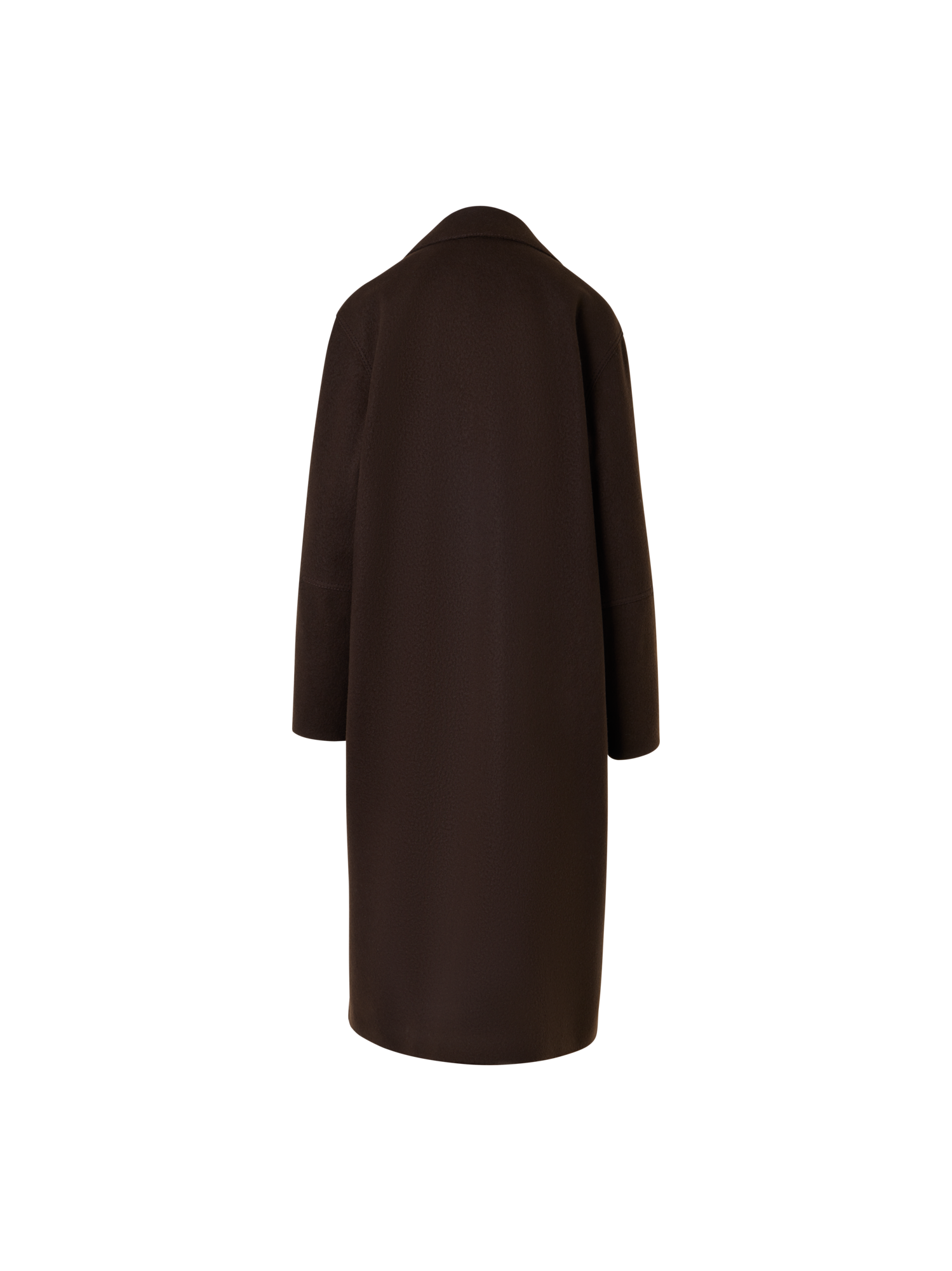 Designer Langer Car Coat in Heavy Taglio Vivo - Braun