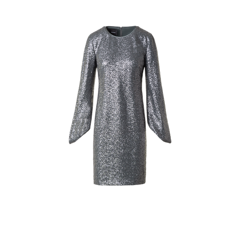 Sequin Cocktail Dress with Long Volume Sleeves
