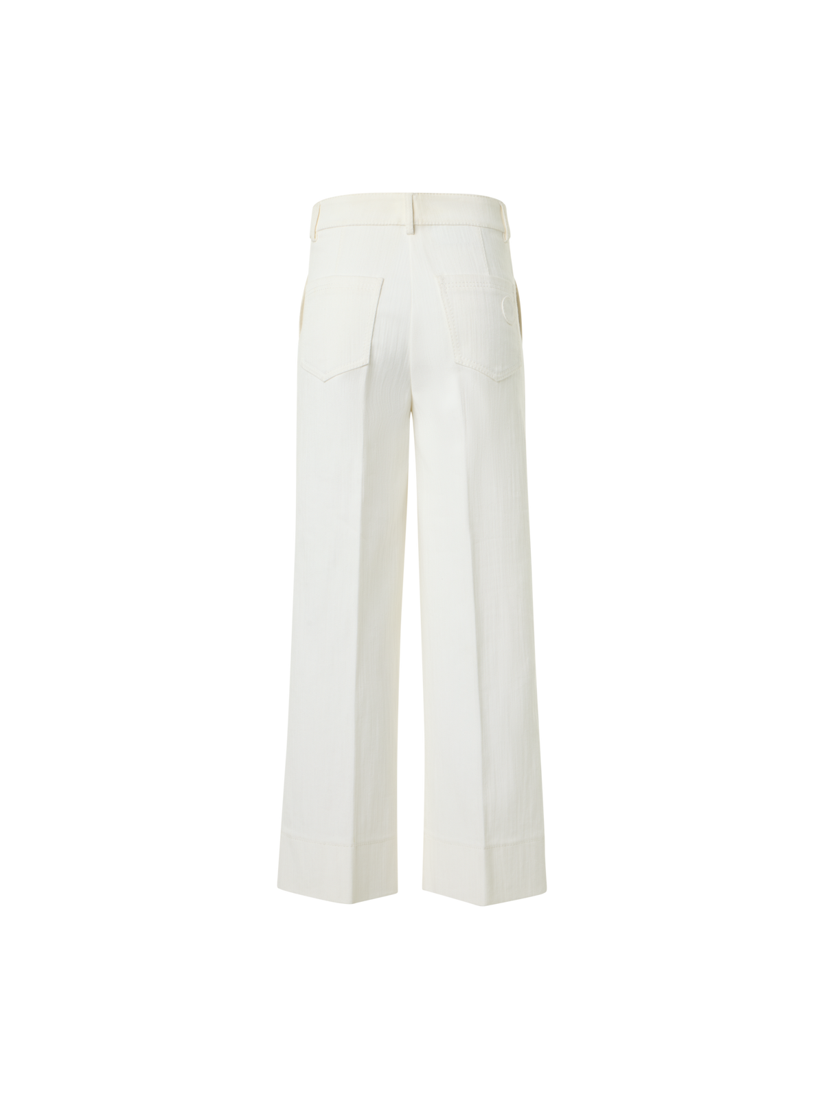 Designer Chiara Cropped Wide Leg Hose mit hoher Taille aus Denim - Ecru