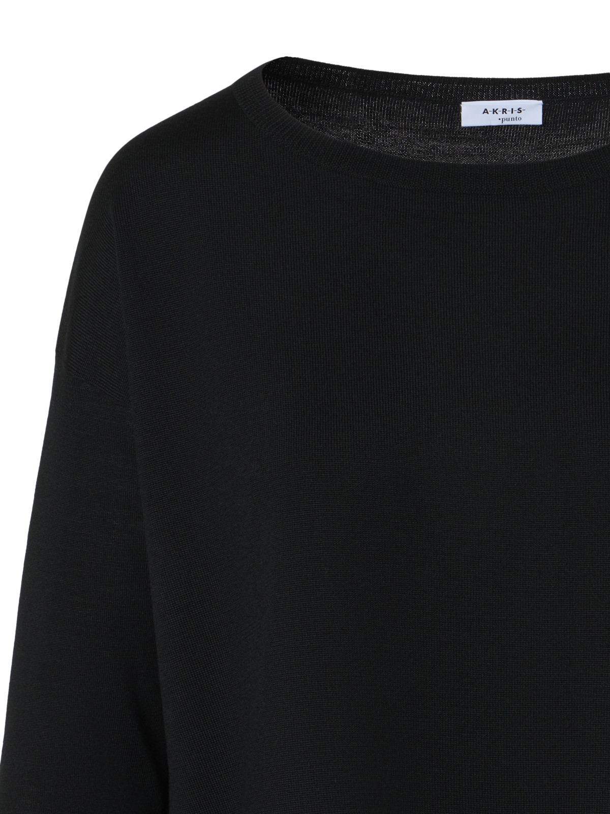 Designer Feiner Merinowolle-Signature-Strickpullover - Schwarz
