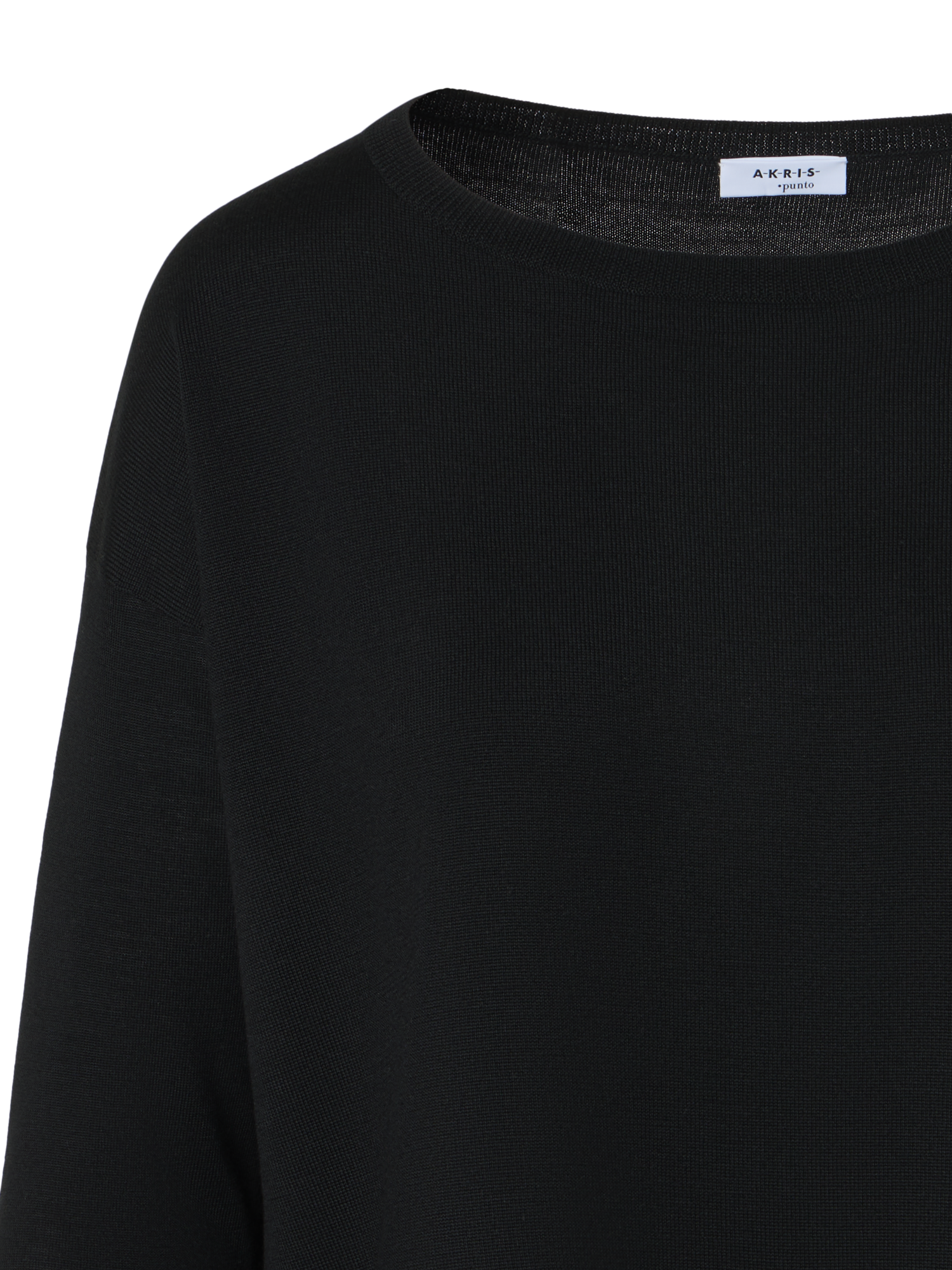 Designer Feiner Merinowolle-Signature-Strickpullover - Schwarz