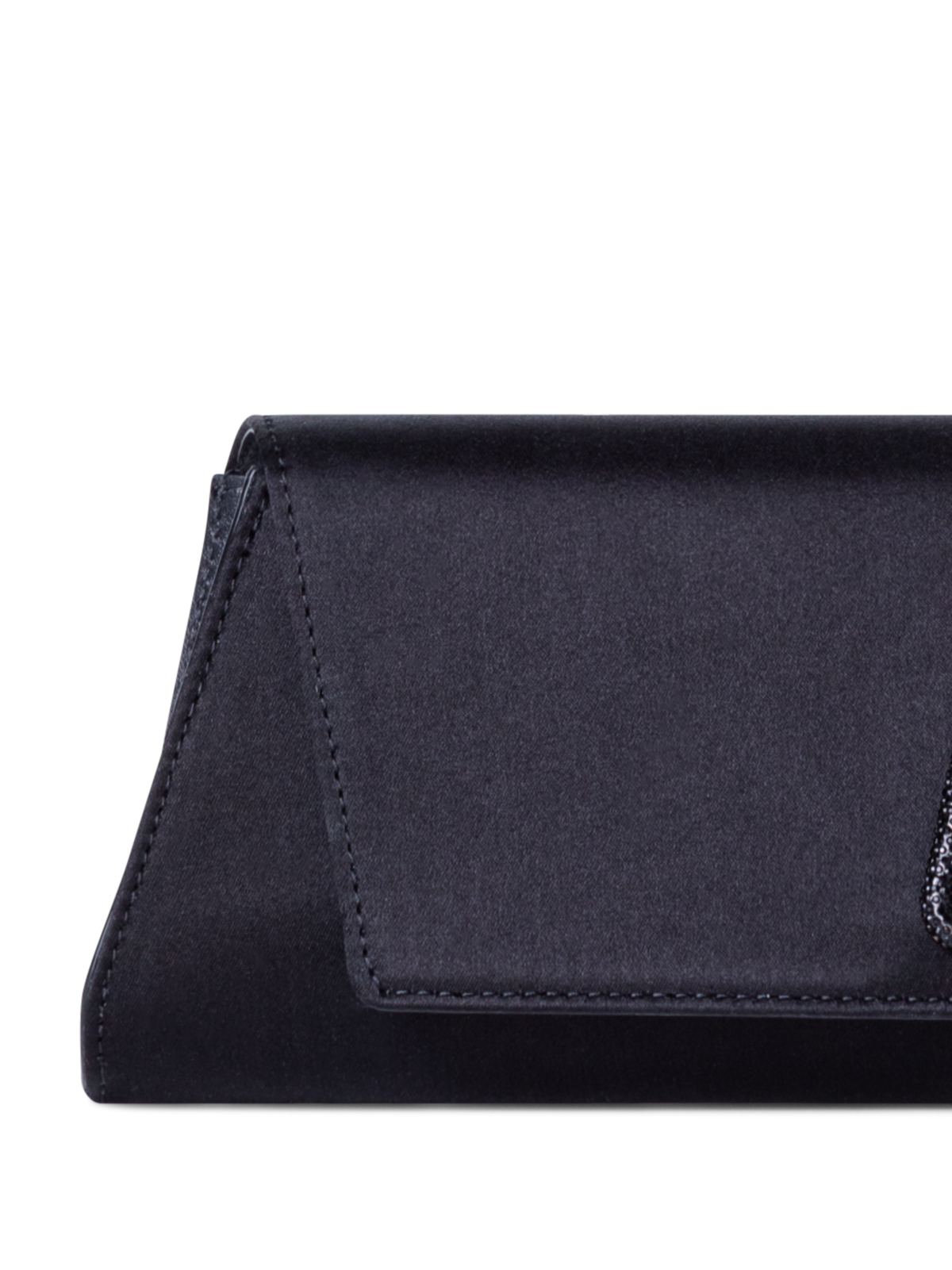Designer Anouk Small Trapez-Clutch aus Satin - Schwarz