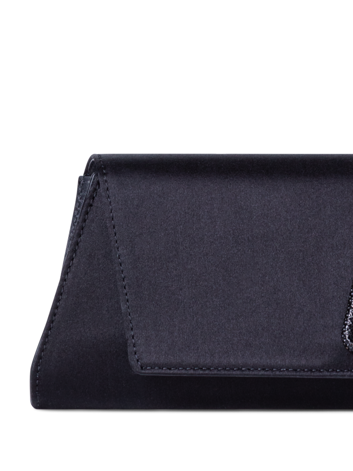 Designer Anouk Small Trapez-Clutch aus Satin - Schwarz