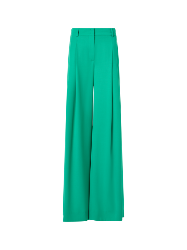 Designer Cassie Hose aus Woll-Gabardine - Grün