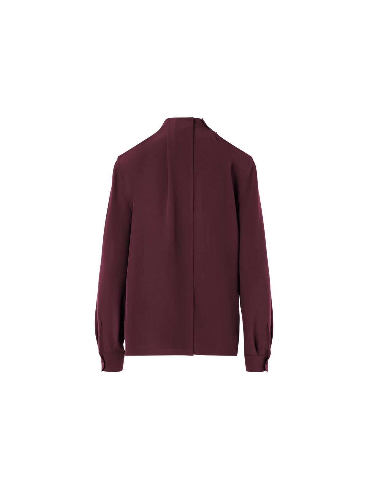 Designer Seidenbluse mit asymmetrischem Überwurf-Panel - Rot