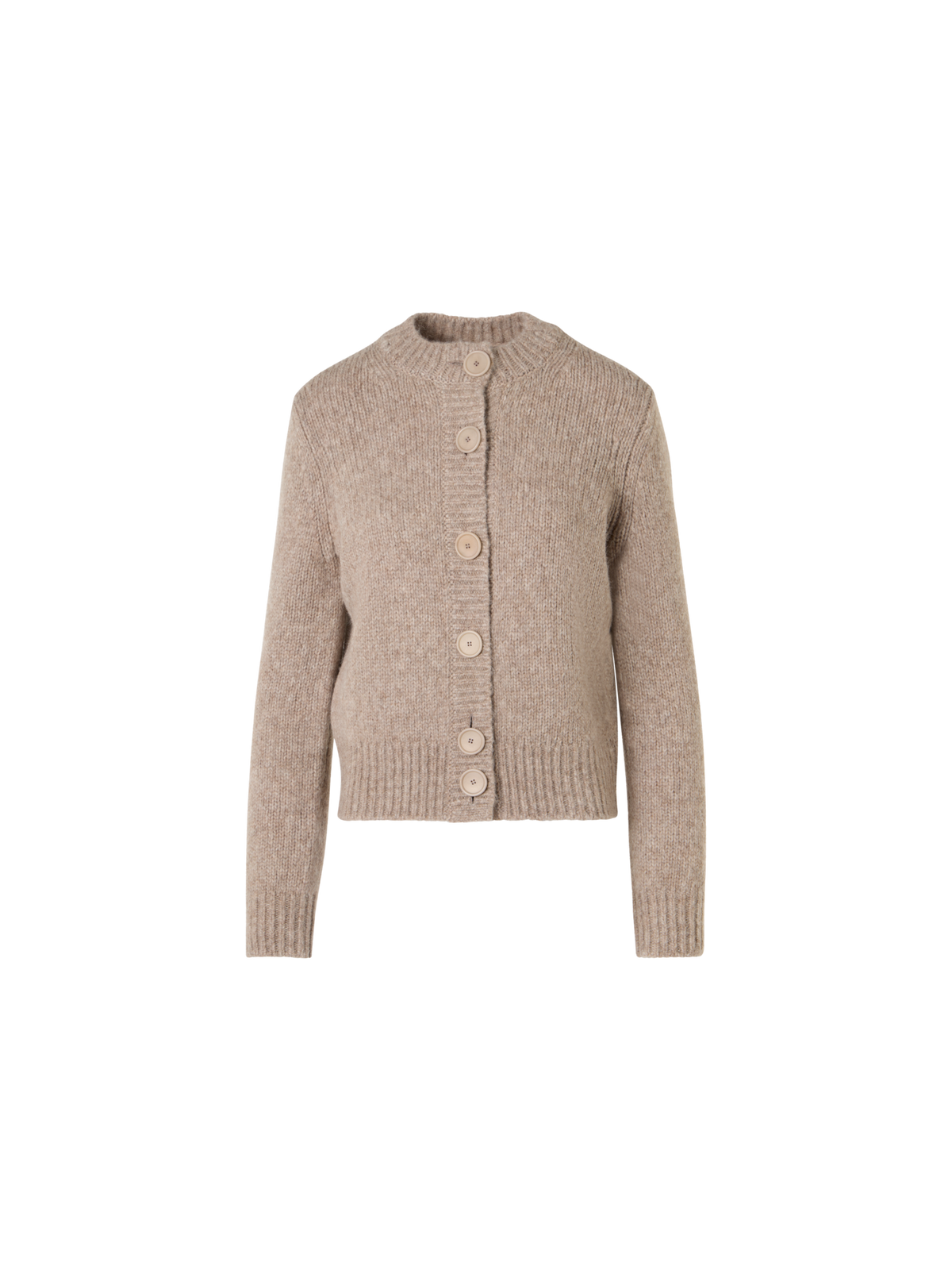 Designer Cardigan aus flauschigem Alpaka - Beige