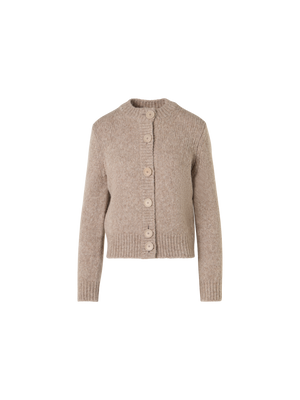 Designer Cardigan aus flauschigem Alpaka - Beige