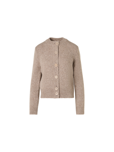 Designer Cardigan aus flauschigem Alpaka - Beige