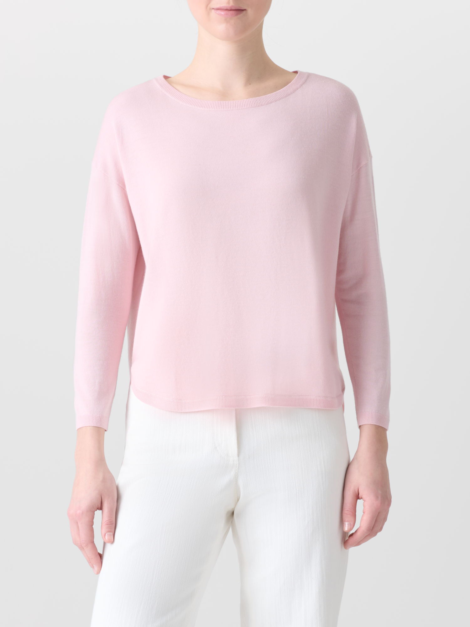 Designer Merino Wool Signature Knit Pullover - Rosa 