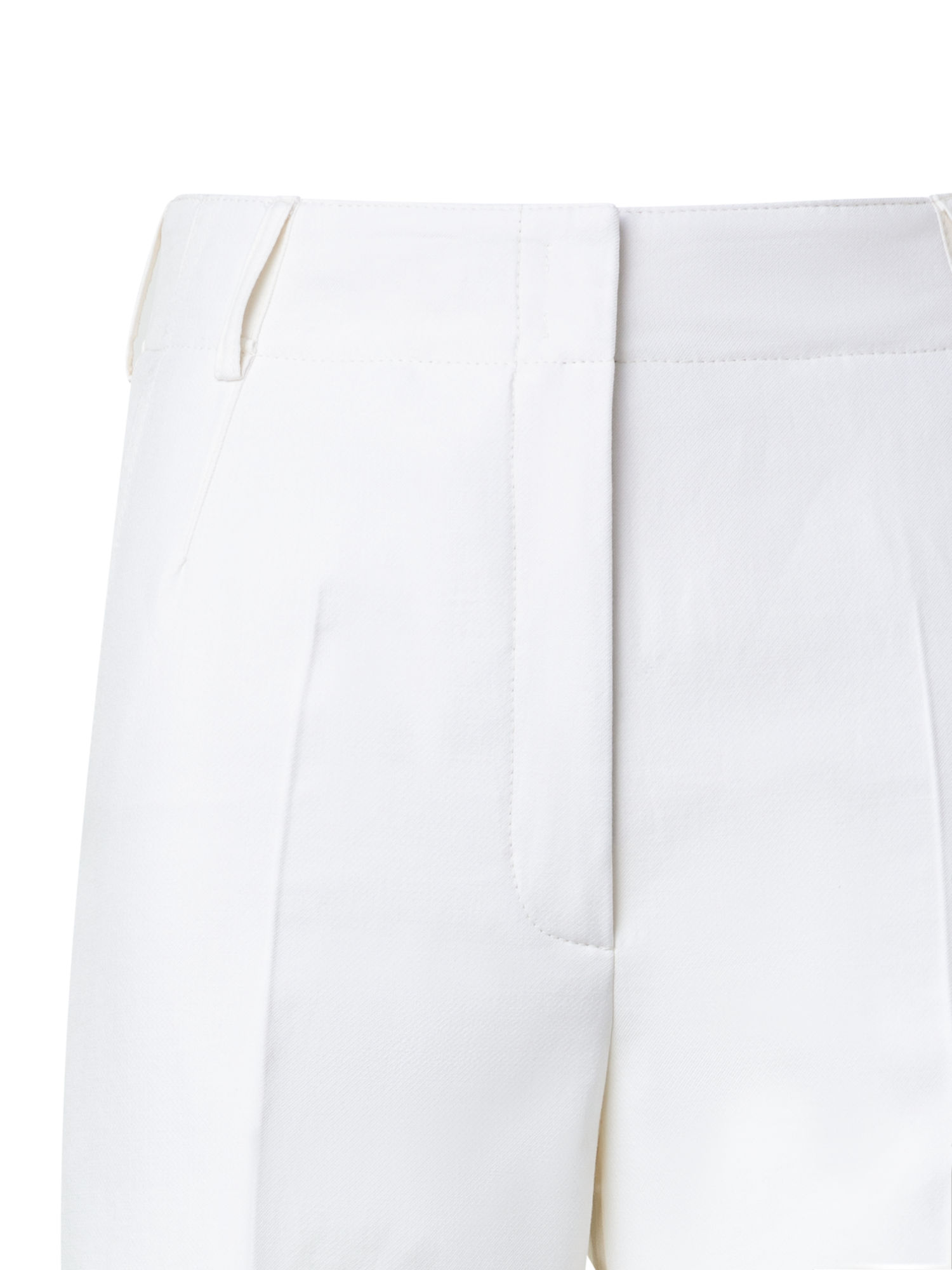 Designer Cropped Weite Hose aus Baumwoll-Twill - Ecru