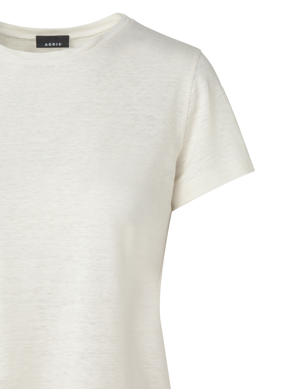 Designer Leinen Jersey T-Shirt - Ecru - Weiss