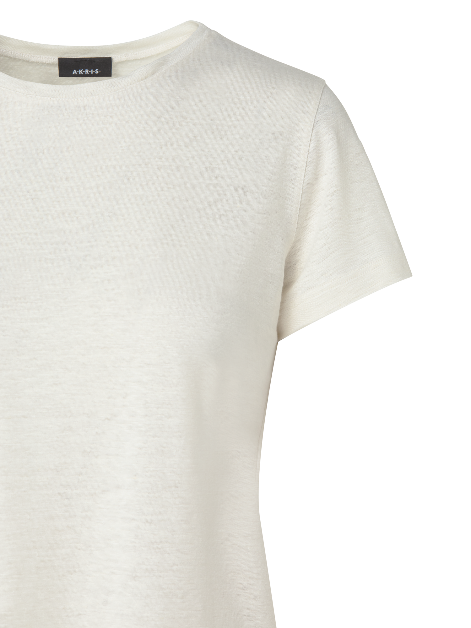 Designer Leinen Jersey T-Shirt - Ecru - Weiss