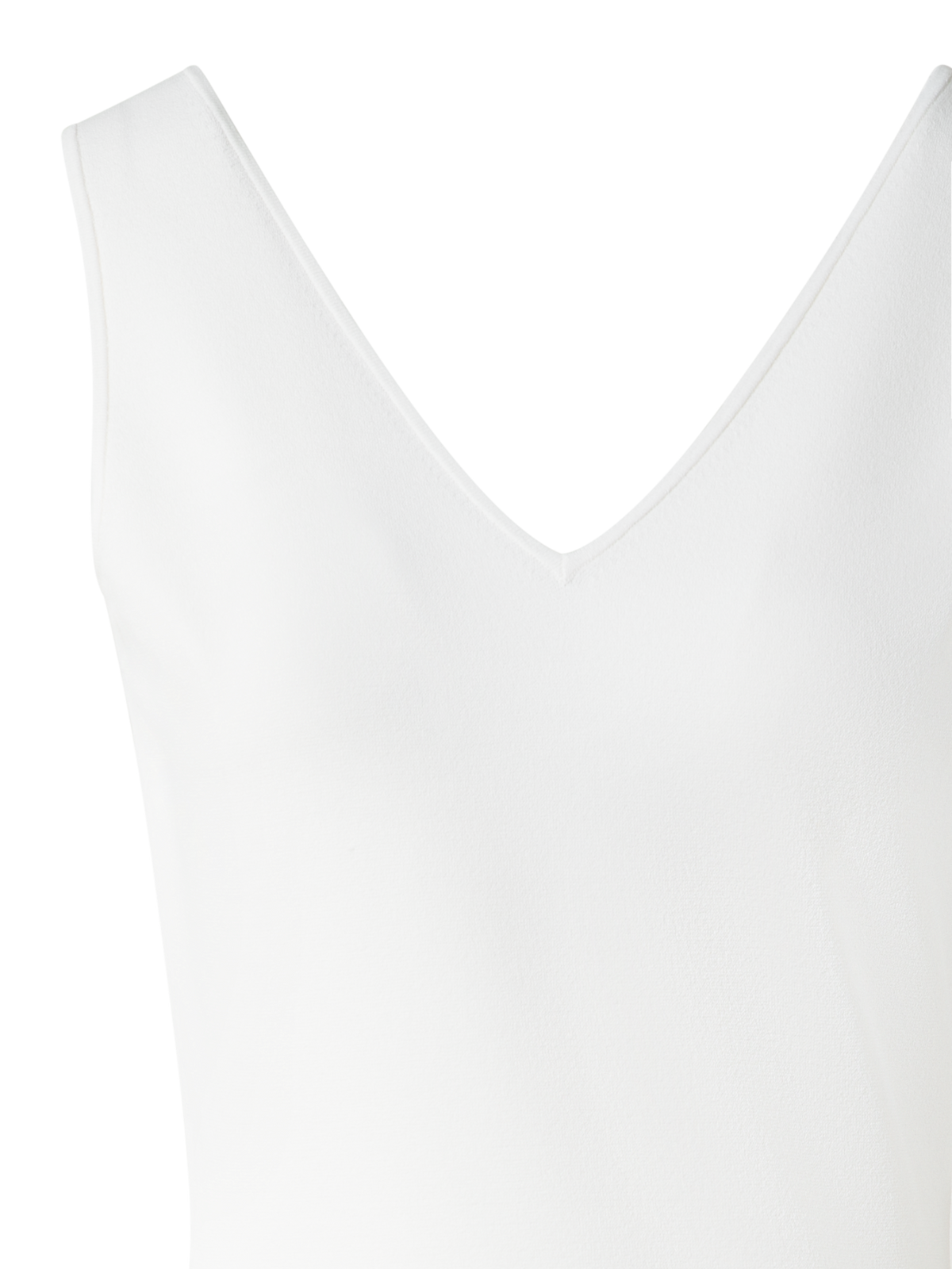 Designer Midi-Strickkleid mit Doppel-V-Ausschnitt - Ecru - Weiss