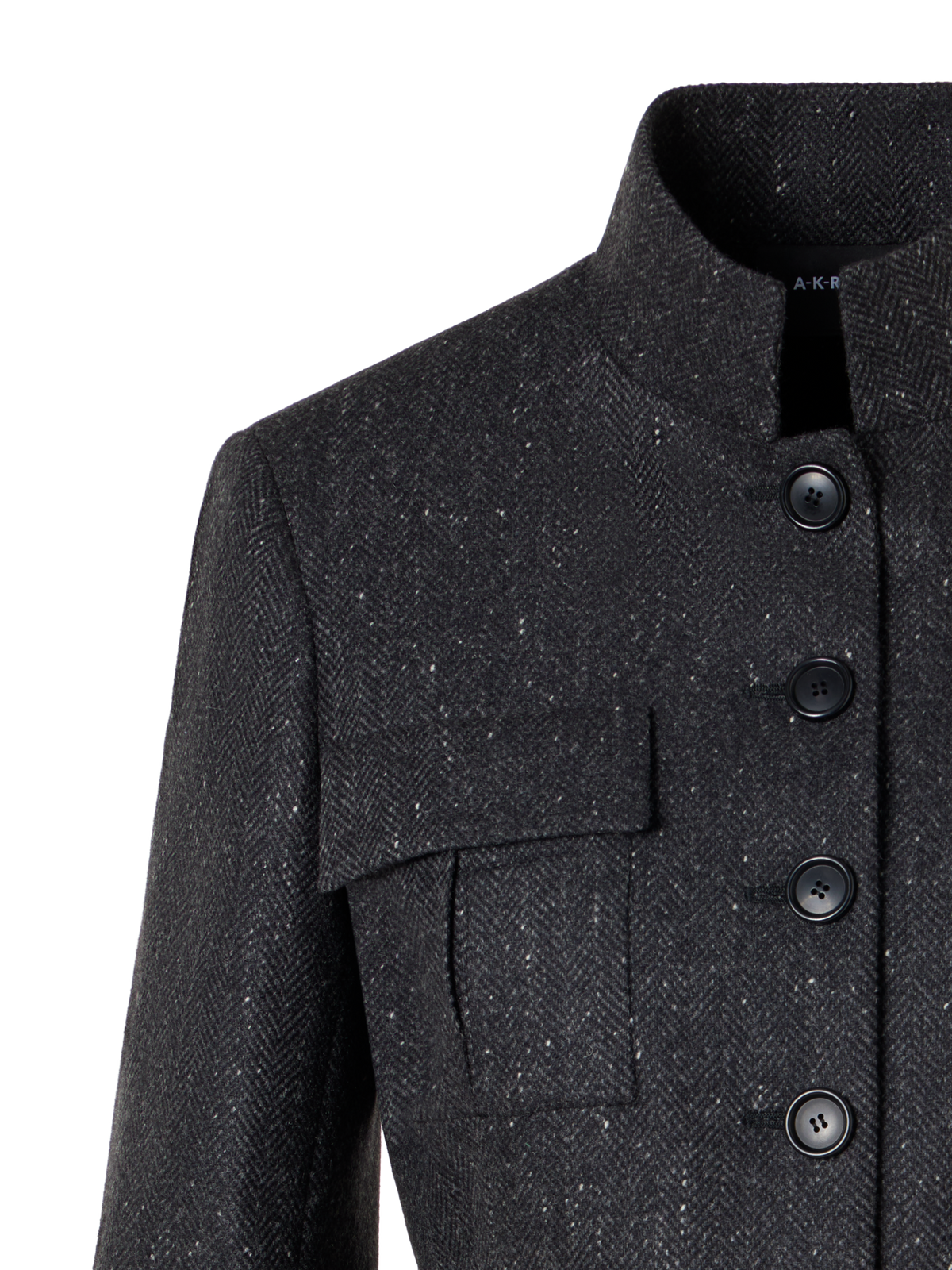 Designer Taillierte Kaschmirjacke mit Fischgrat - Grau